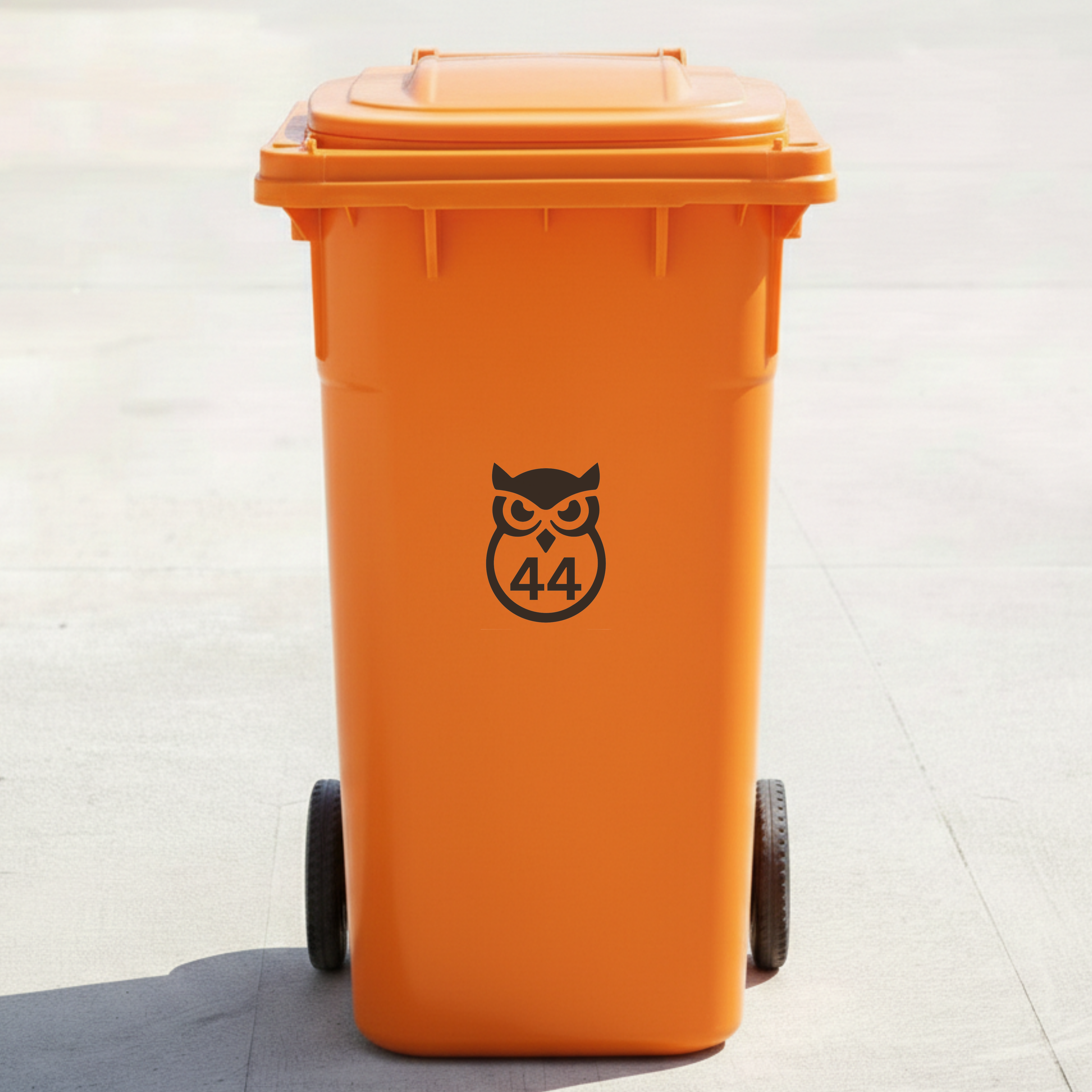 Owl Bin Decal Sticker with Personalised House Number