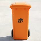Elephant Bin Decal Sticker with Personalised House Number