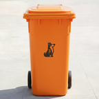 Sitting Dog Bin Decal Sticker with Personalised House Number