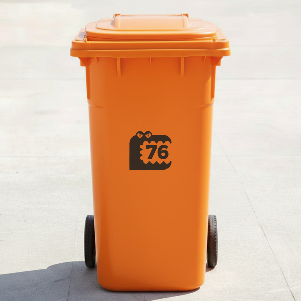 Crocodile Bin Decal Sticker with Personalised House Number