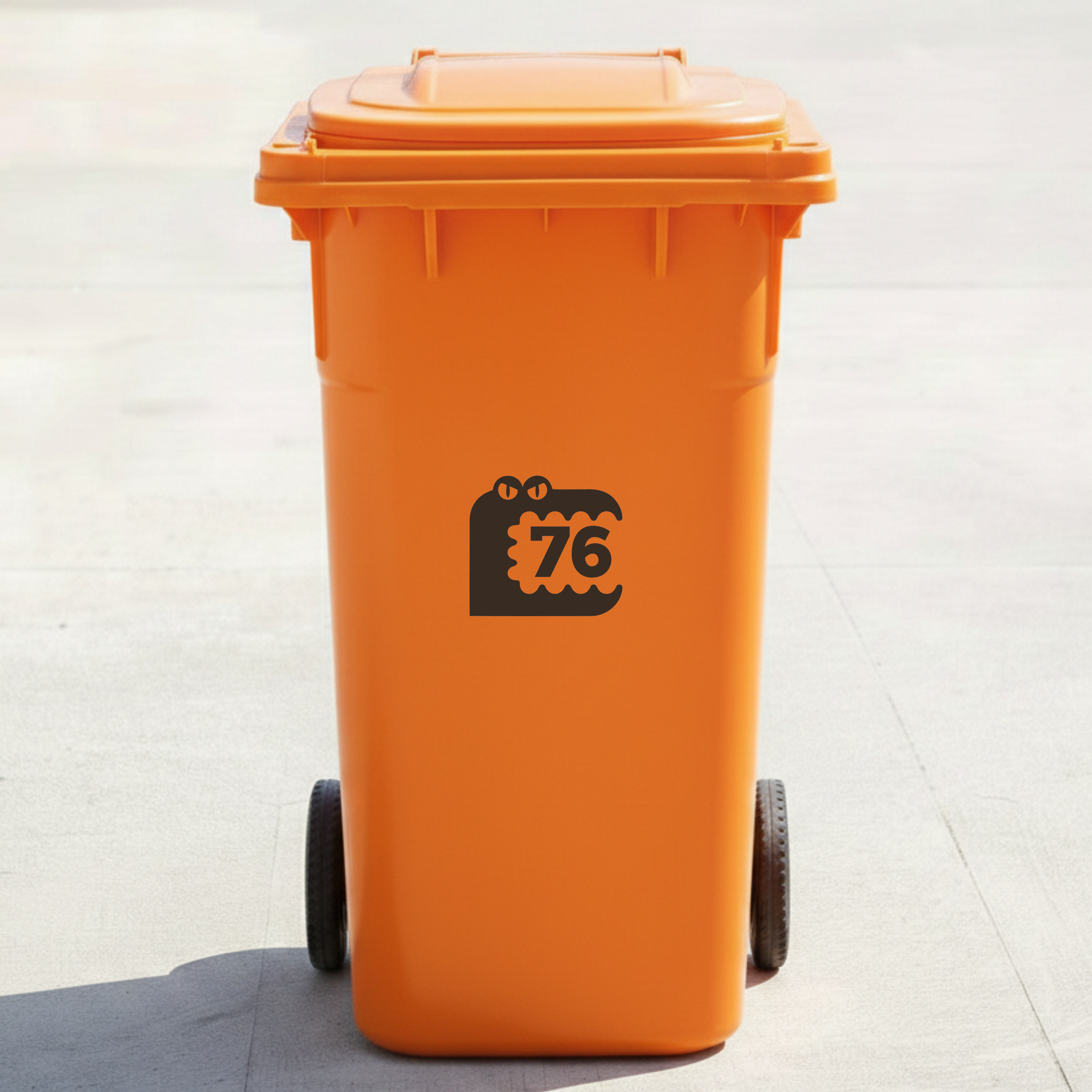 Crocodile Bin Decal Sticker with Personalised House Number