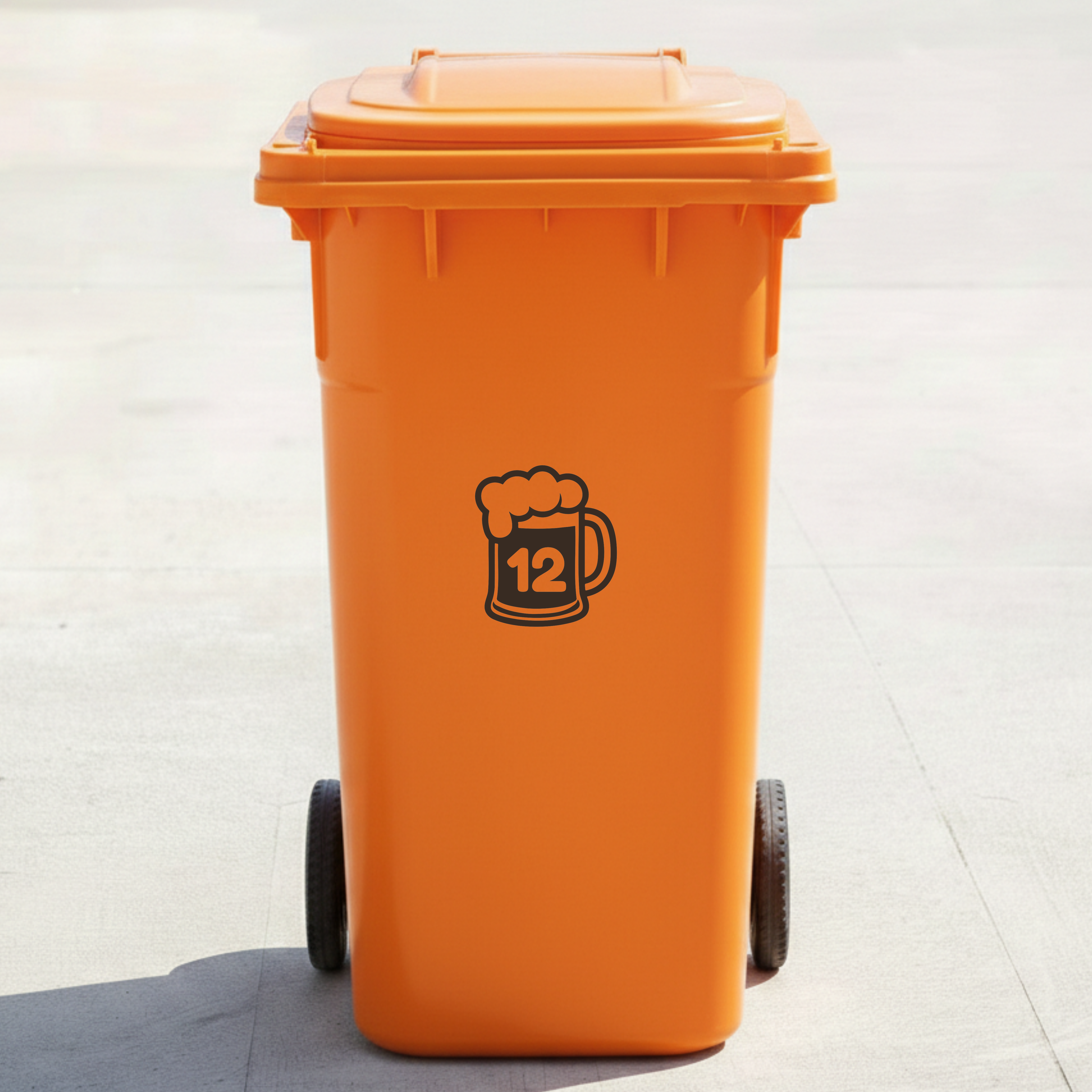 Beer Mug Bin Decal Sticker with Personalised House Number