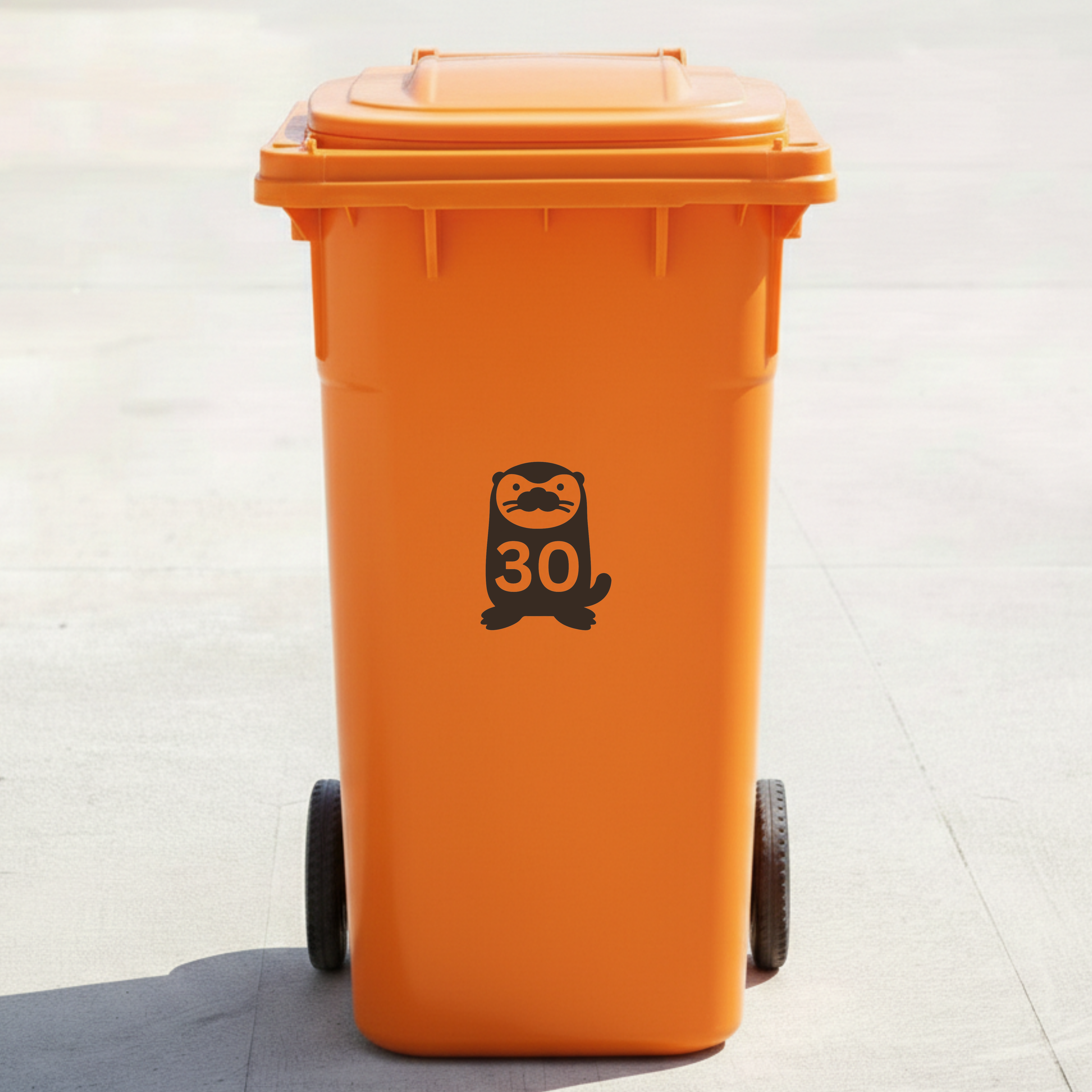 Otter Bin Decal Sticker with Personalised House Number
