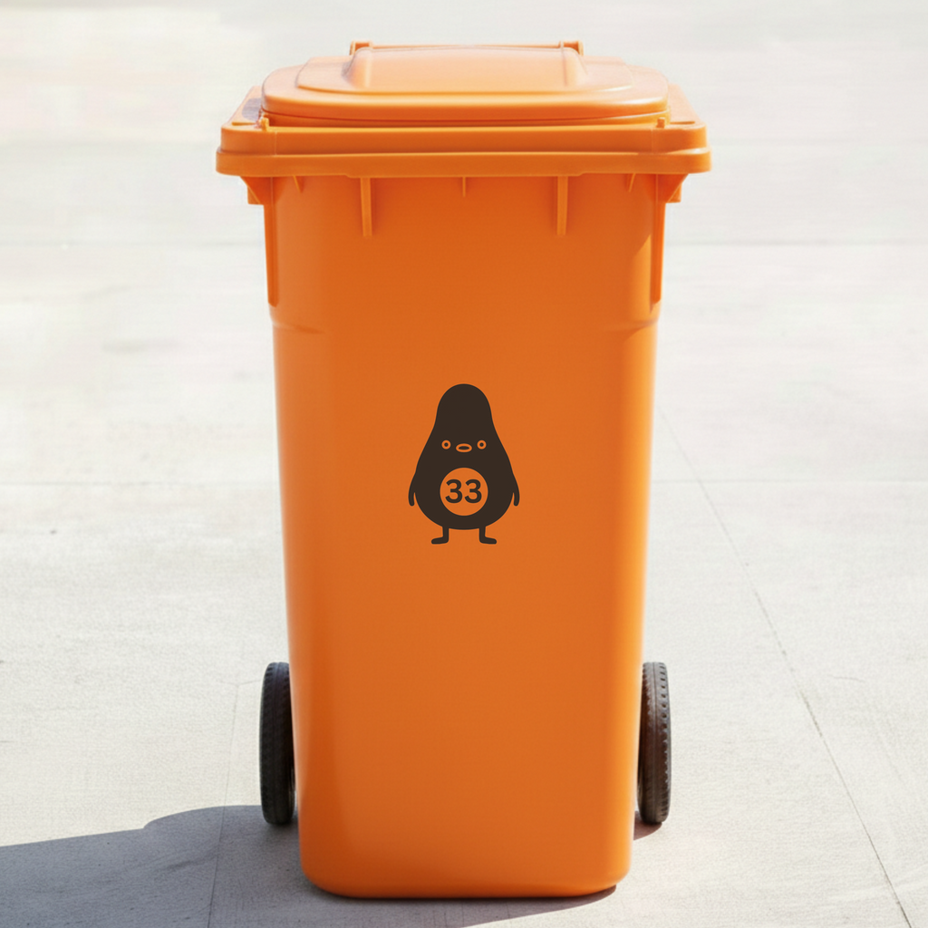 Avocado Bin Decal Sticker with Personalised House Number
