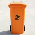 Cat Bin Decal Sticker with Personalised House Number