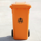Octopus Bin Decal Sticker with Personalised House Number