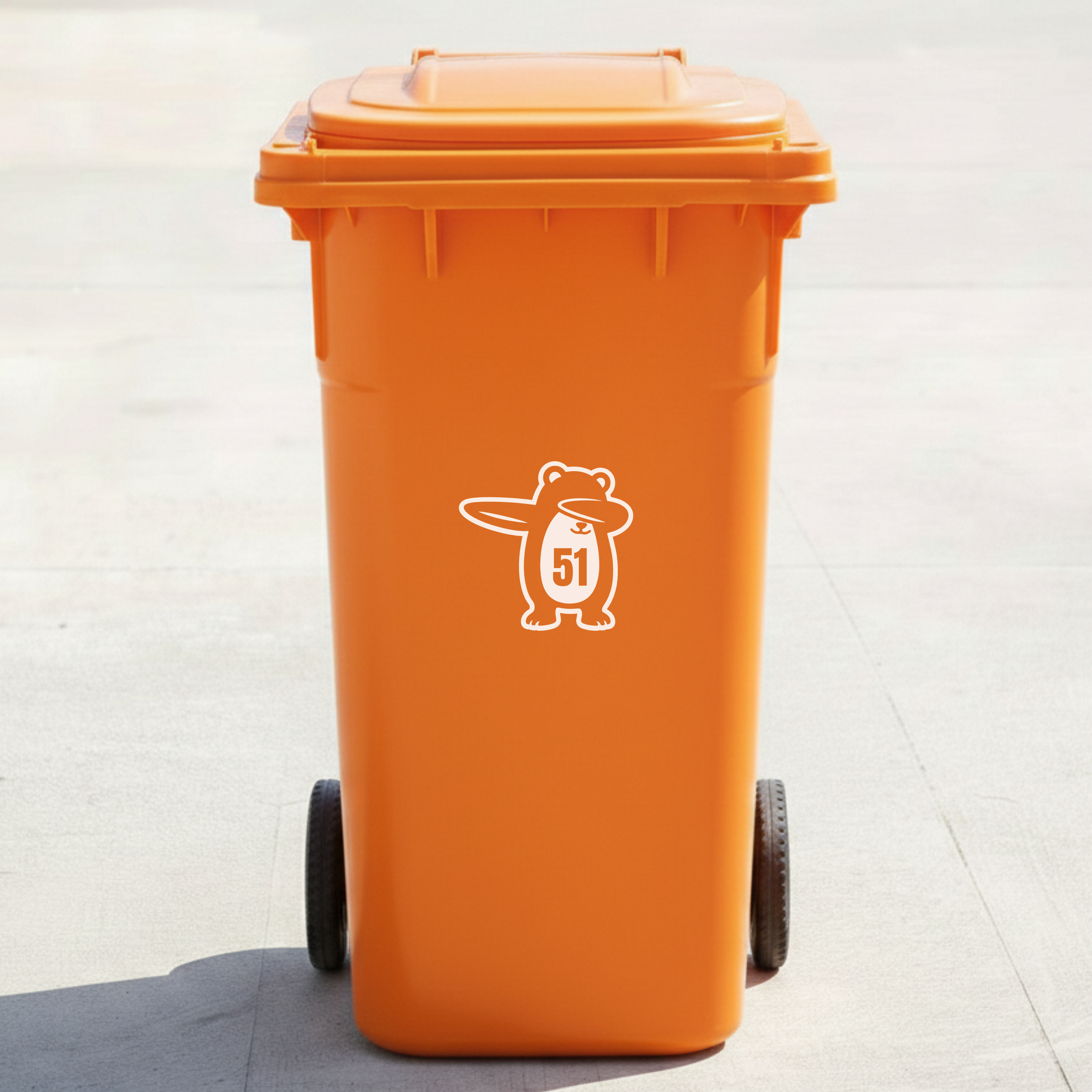 Bear Bin Decal Sticker with Personalised House Number