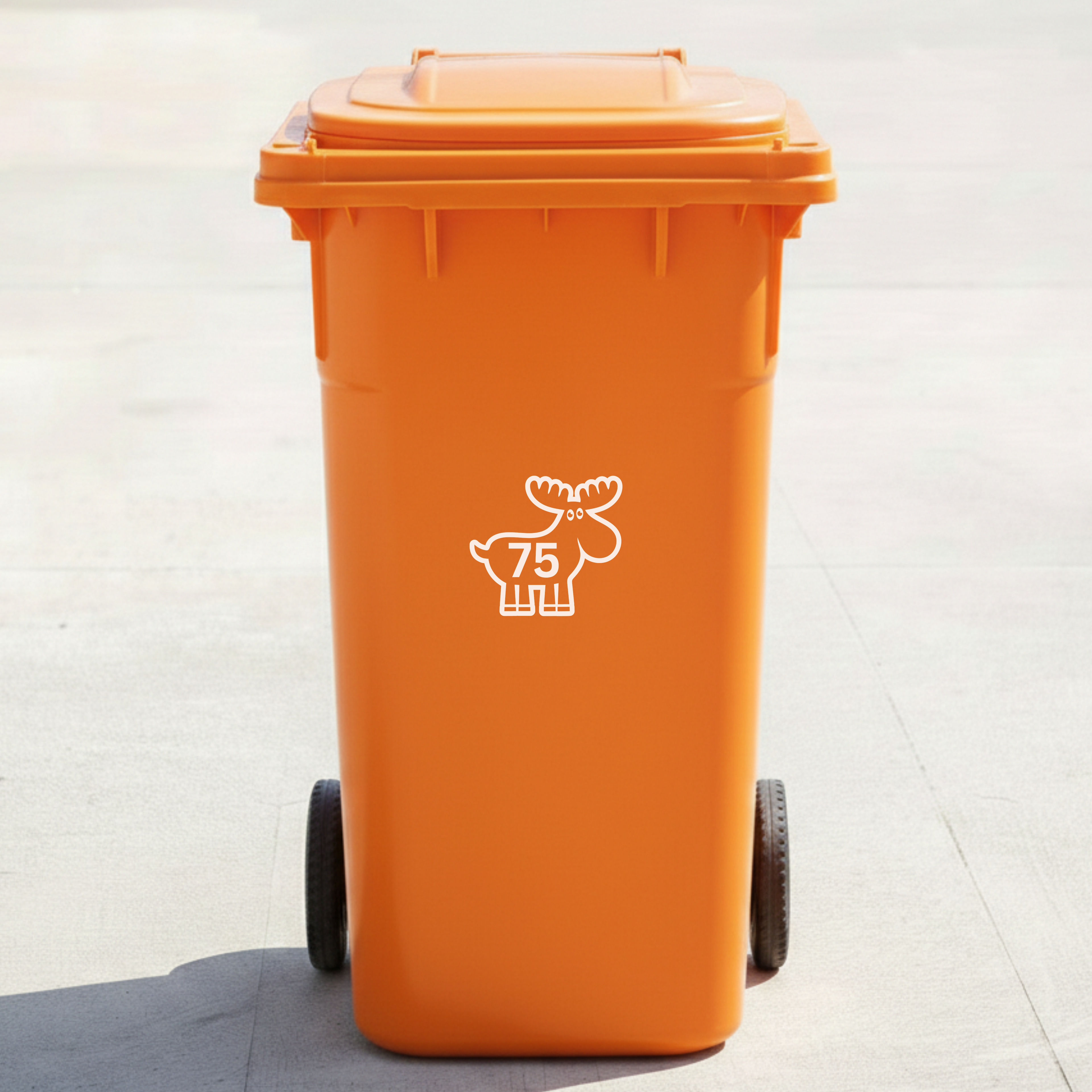 Moose Bin Decal Sticker with Personalised House Number