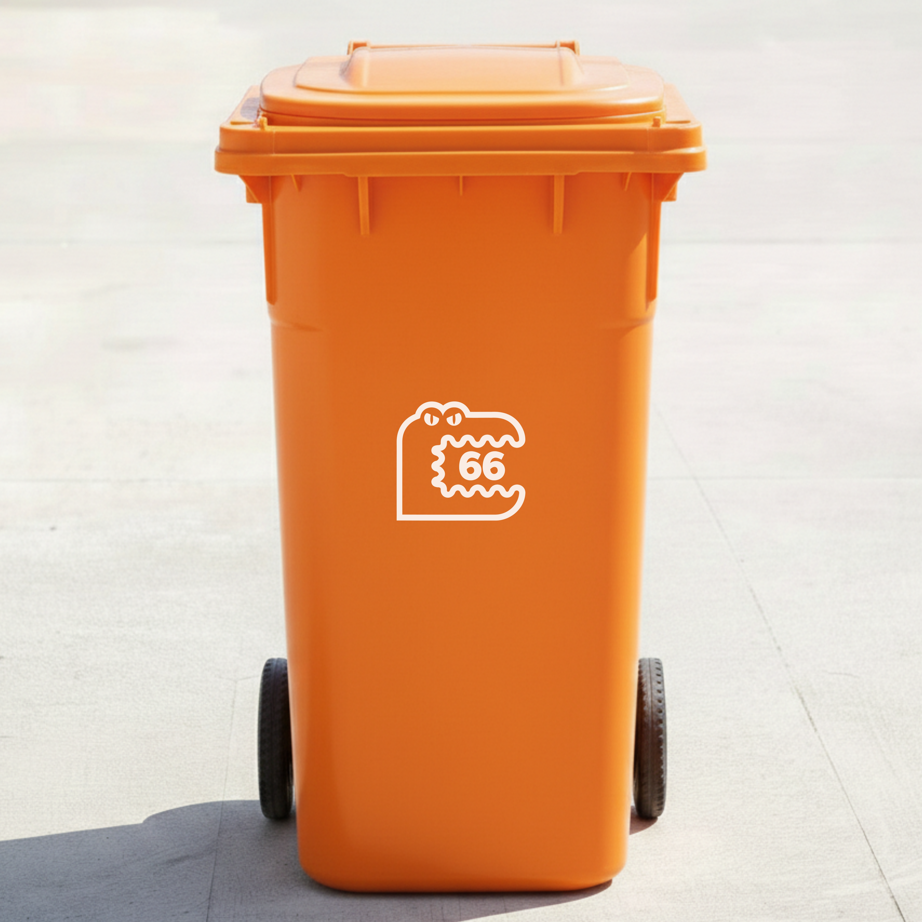 Crocodile Bin Decal Sticker with Personalised House Number