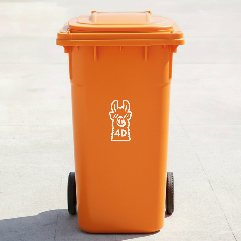 Llama Bin Decal Sticker with Personalised House Number