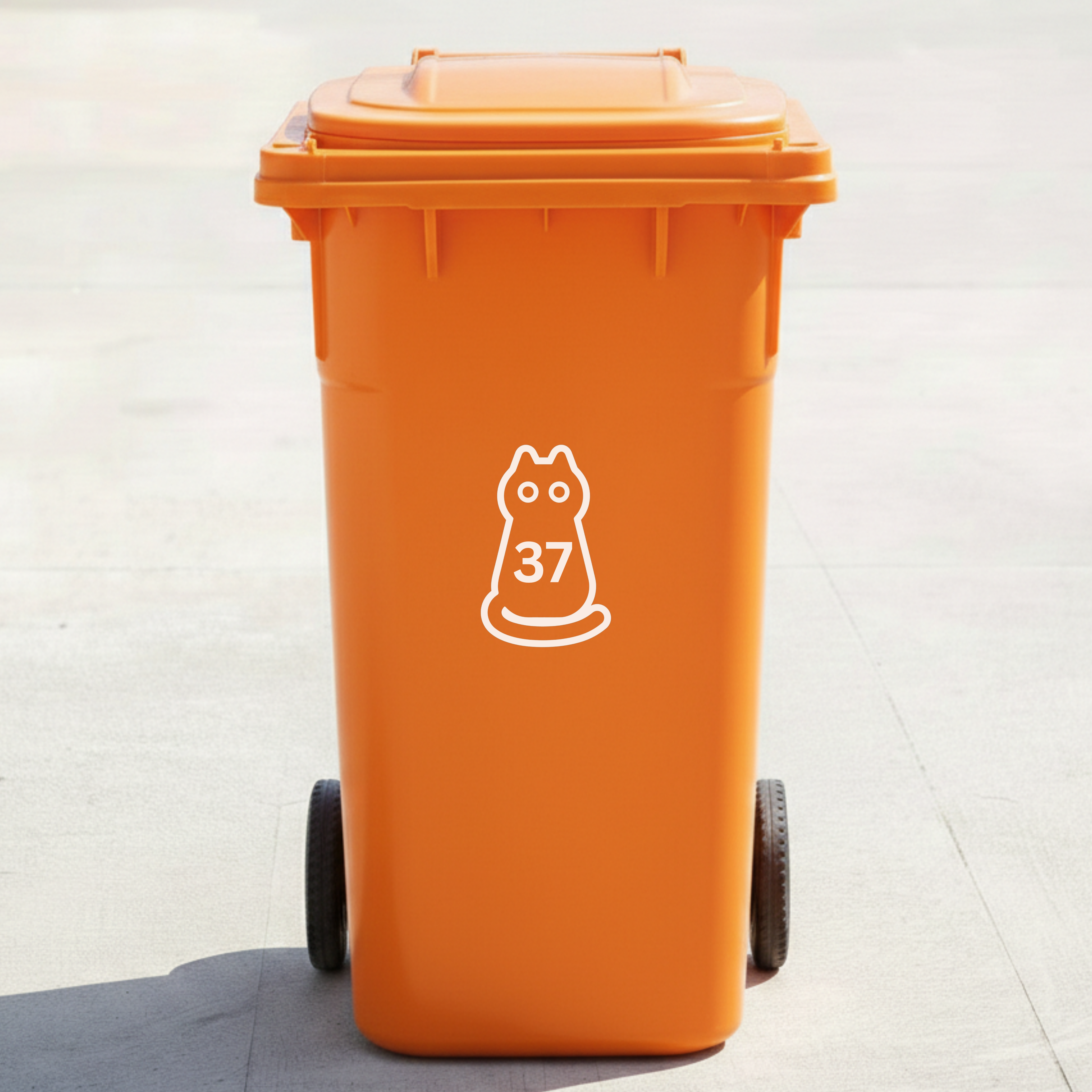 Black Cat Bin Decal Sticker with Personalised House Number