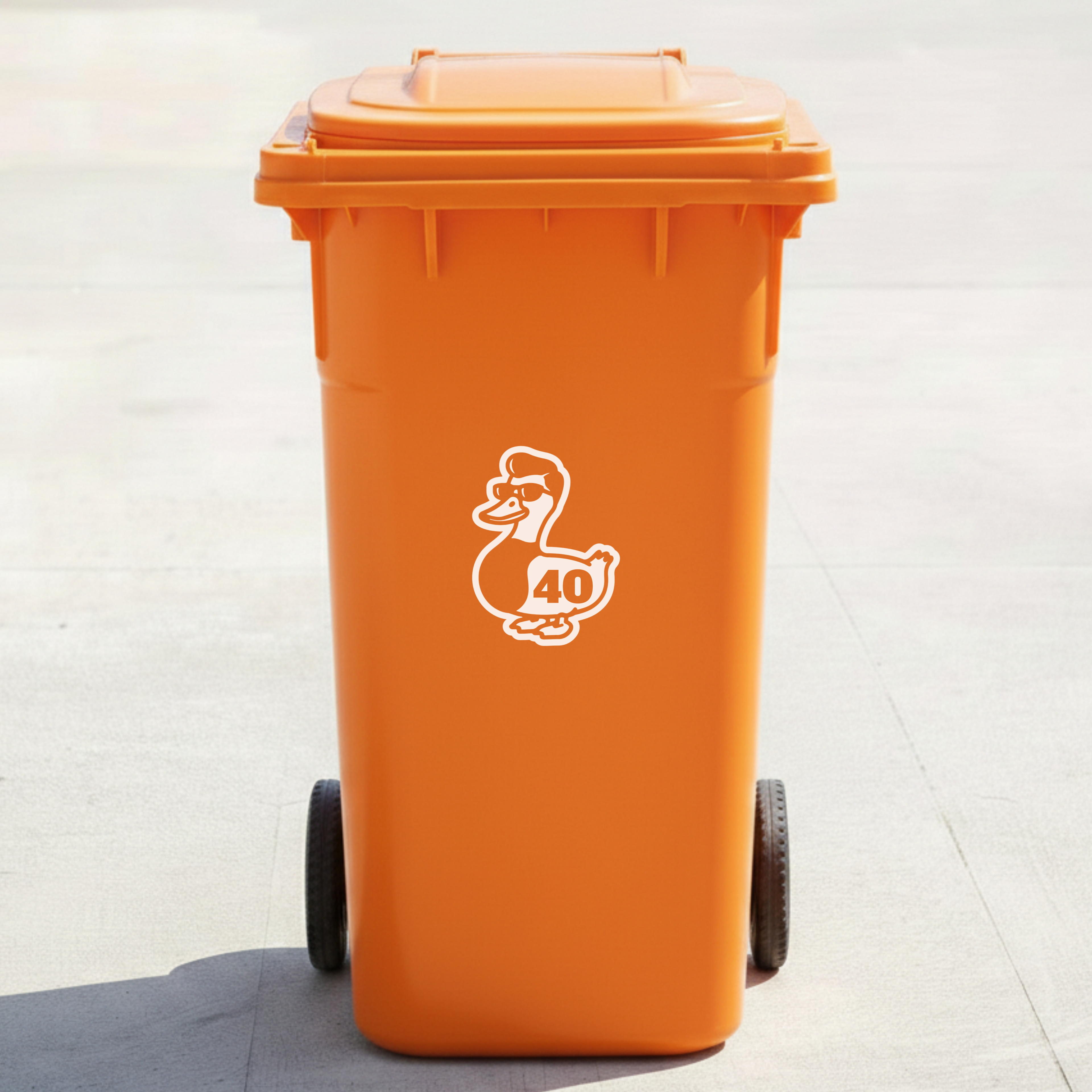 Duck Bin Decal Sticker with Personalised House Number