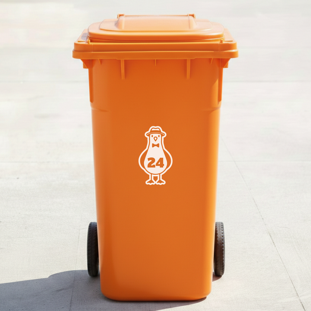 Seagull Bin Decal Sticker with Personalised House Number