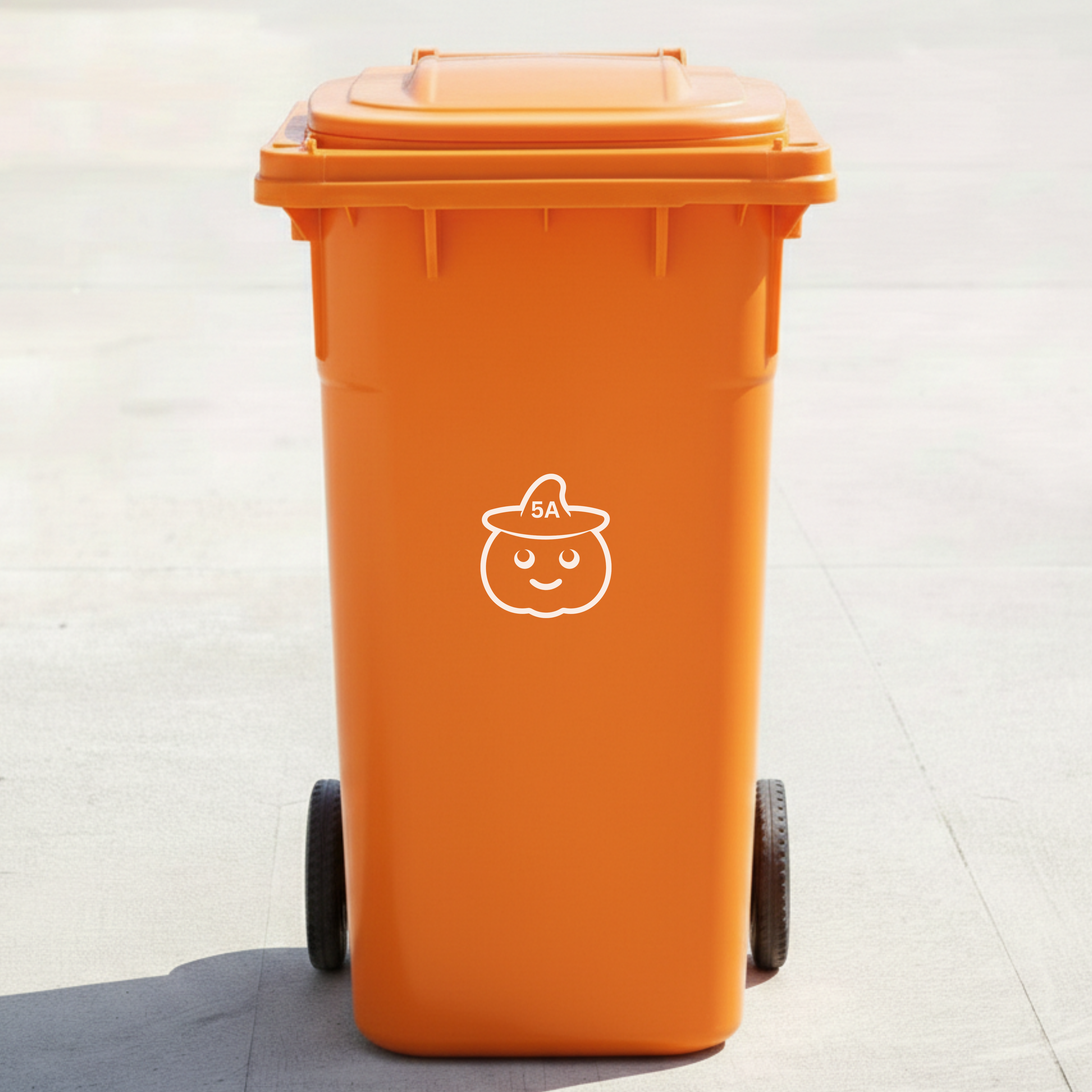 Pumpkin Bin Decal Sticker with Personalised House Number