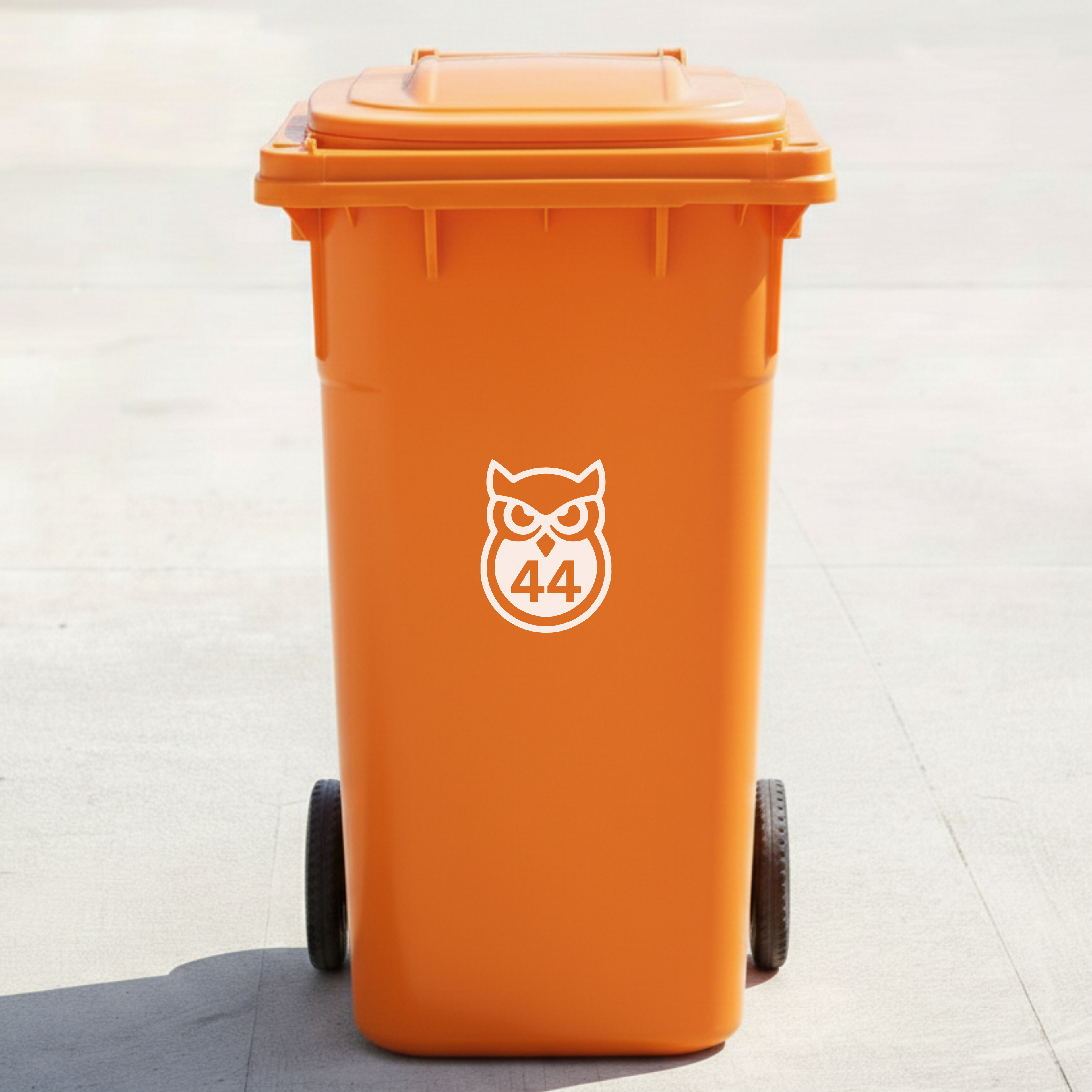 Owl Bin Decal Sticker with Personalised House Number