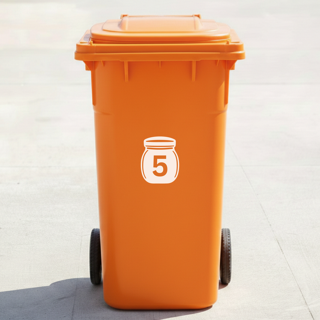 Honey Jar Bin Decal Sticker with Personalised House Number