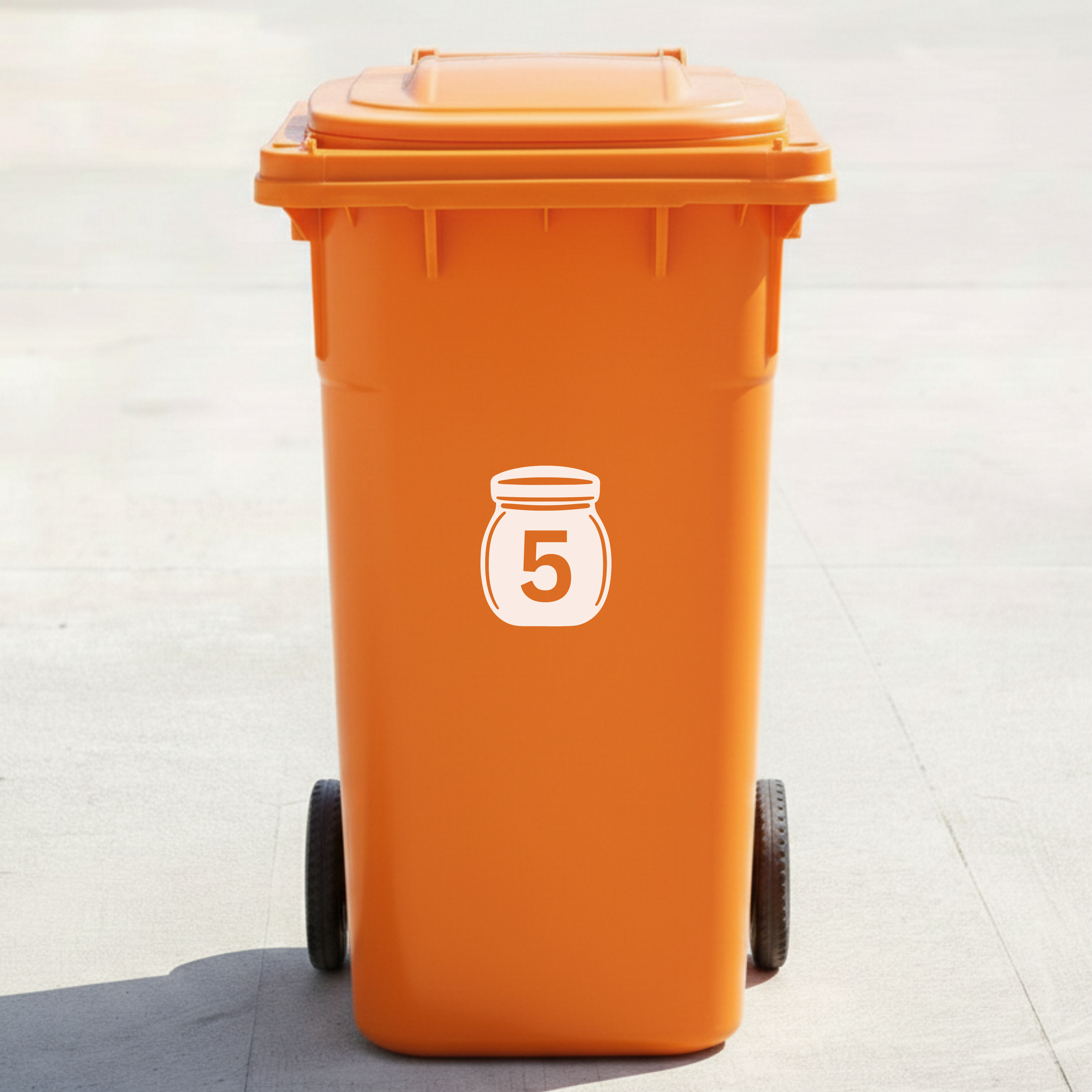 Honey Jar Bin Decal Sticker with Personalised House Number