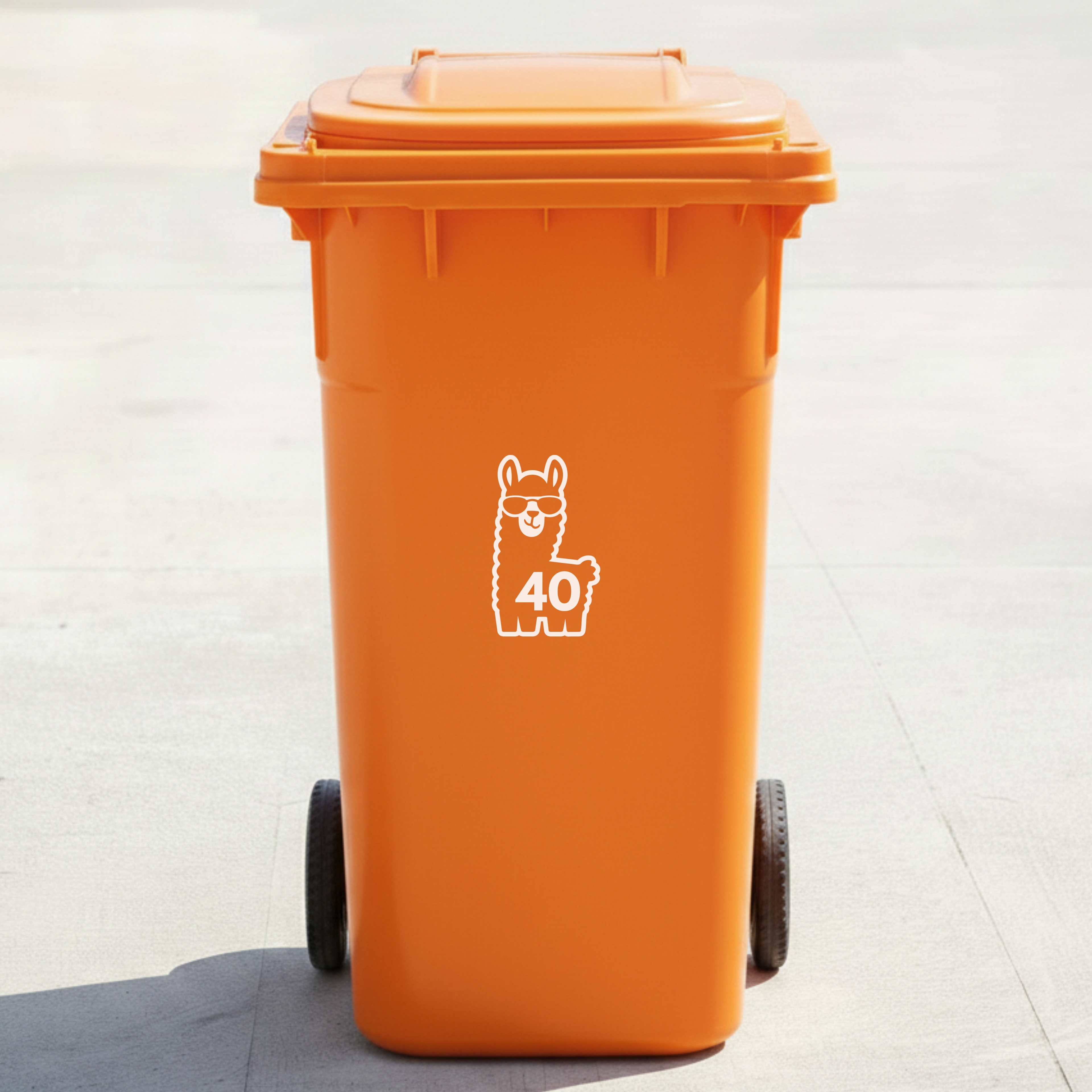 Llama Bin Decal Sticker with Personalised House Number
