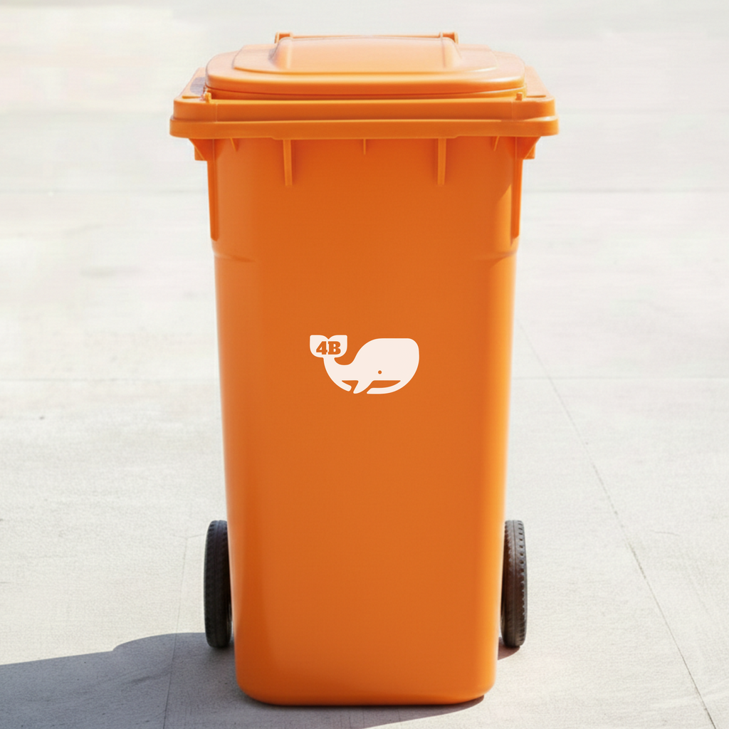 Whale Bin Decal Sticker with Personalised House Number