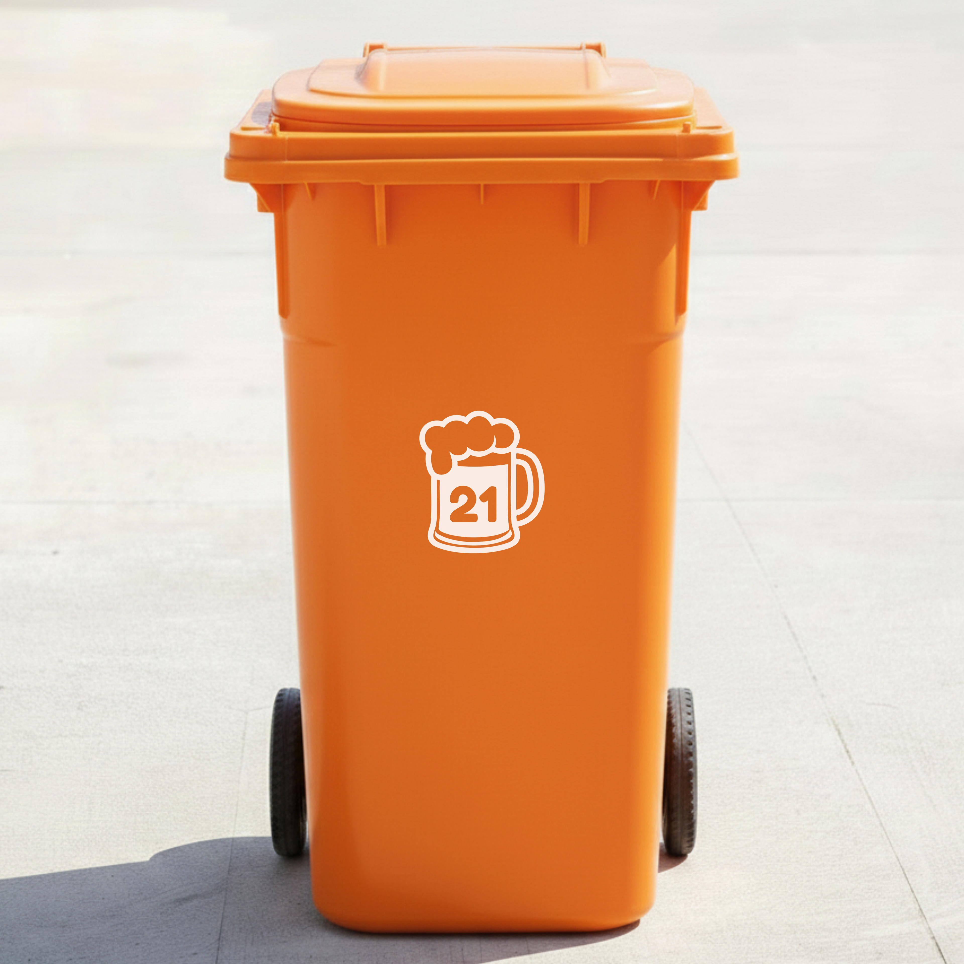 Beer Mug Bin Decal Sticker with Personalised House Number