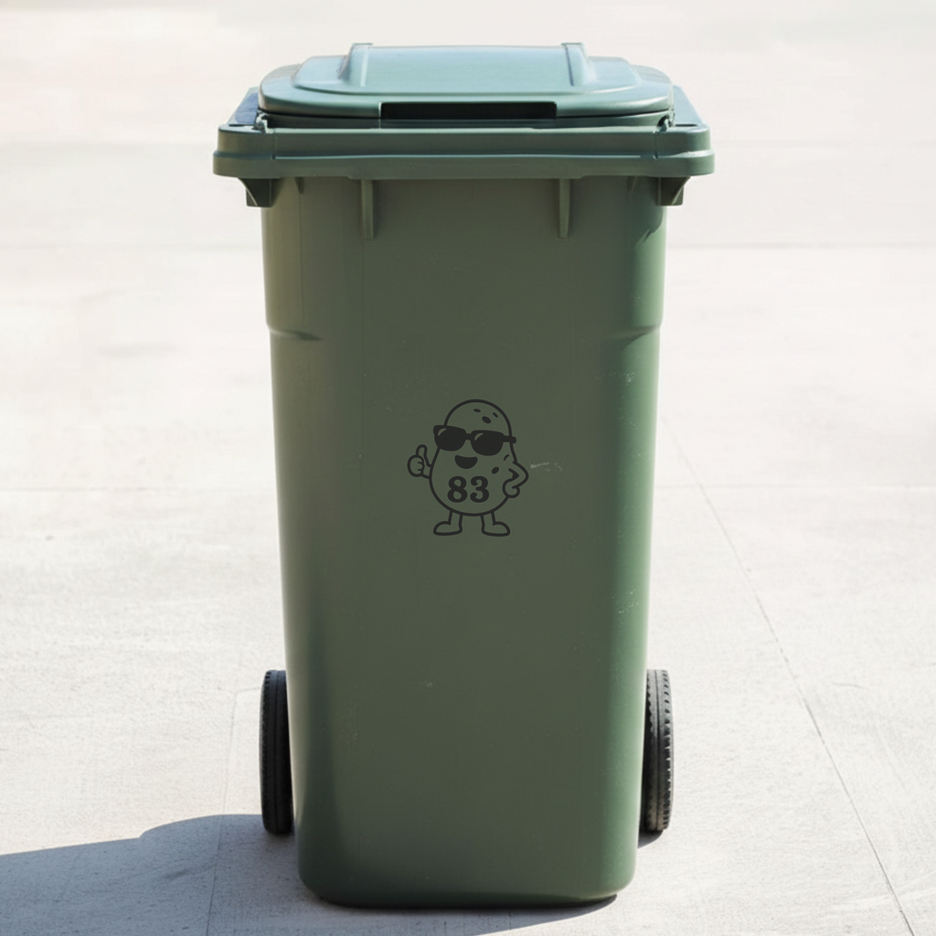 Potato Bin Decal Sticker with Personalised House Number