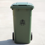Octopus Bin Decal Sticker with Personalised House Number