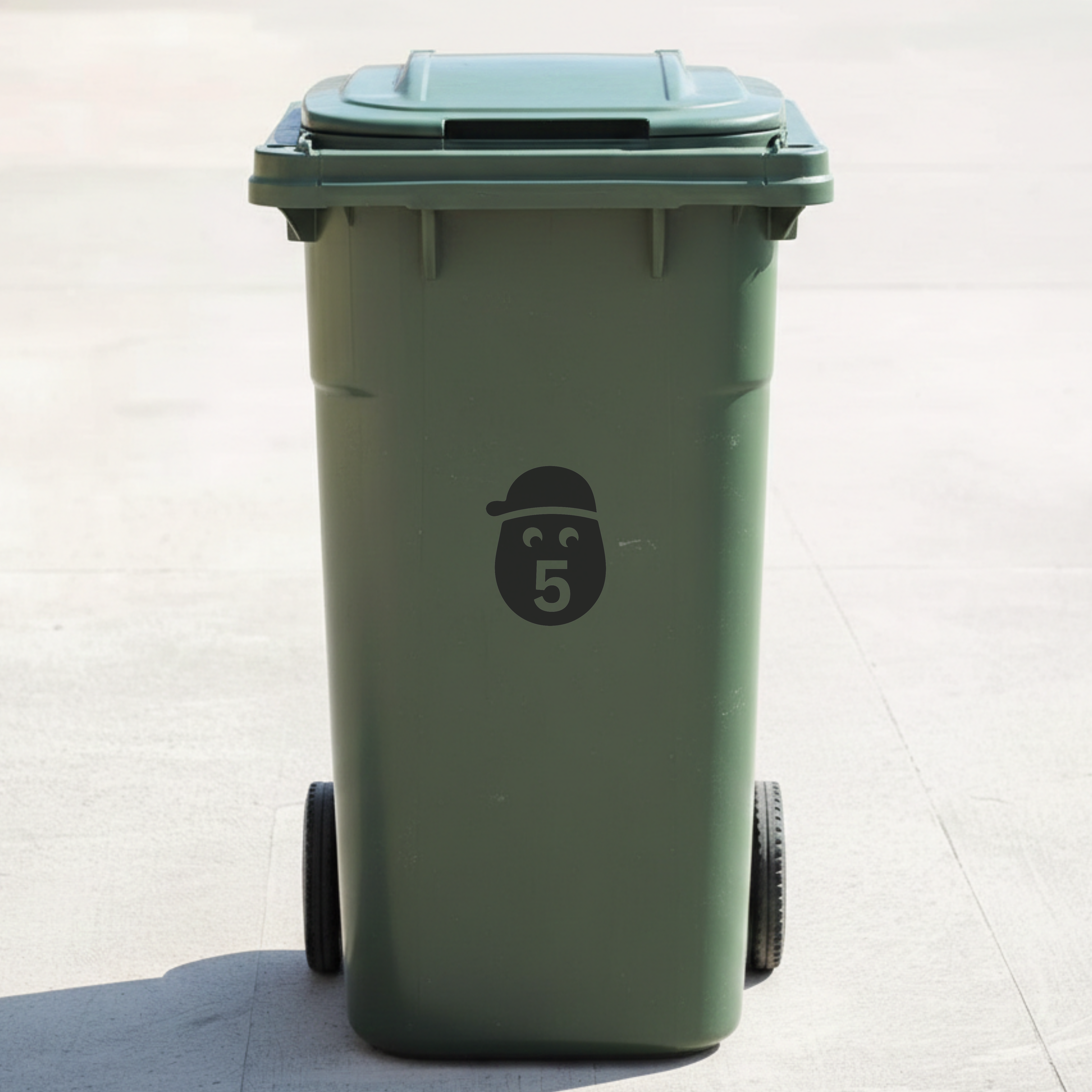 Small Potato Bin Decal Sticker with Personalised House Number