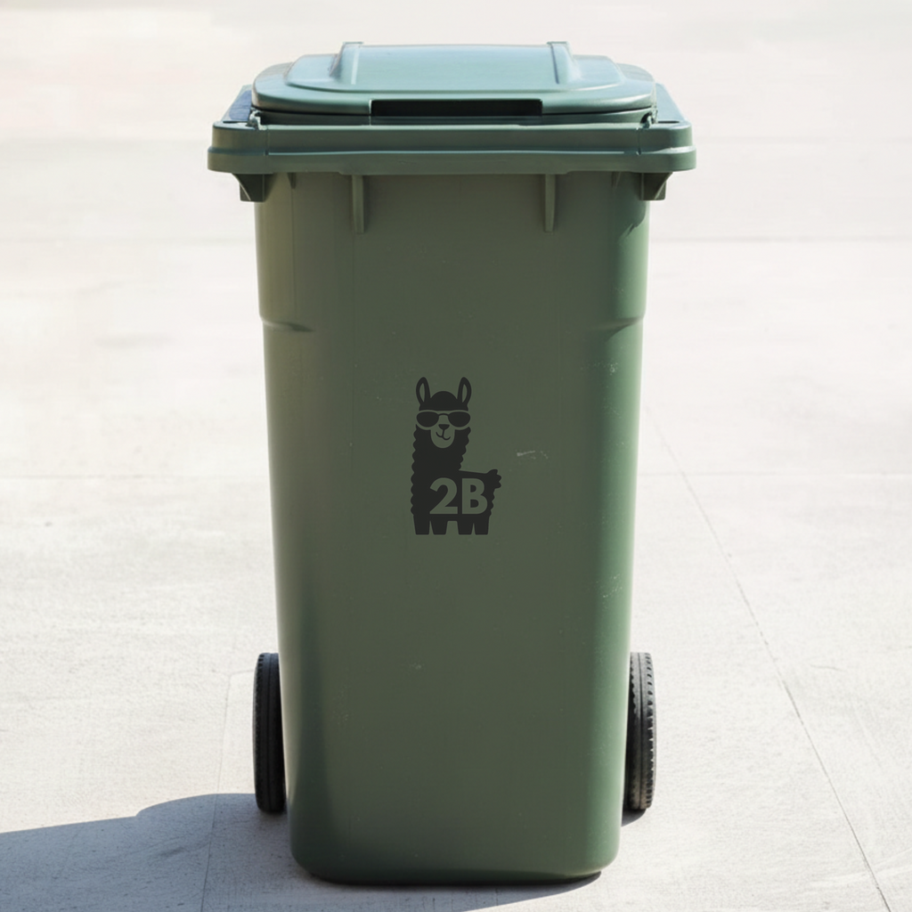 Llama Bin Decal Sticker with Personalised House Number