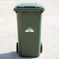 Mountain Adventure Bin Decal Sticker with Personalised House Number