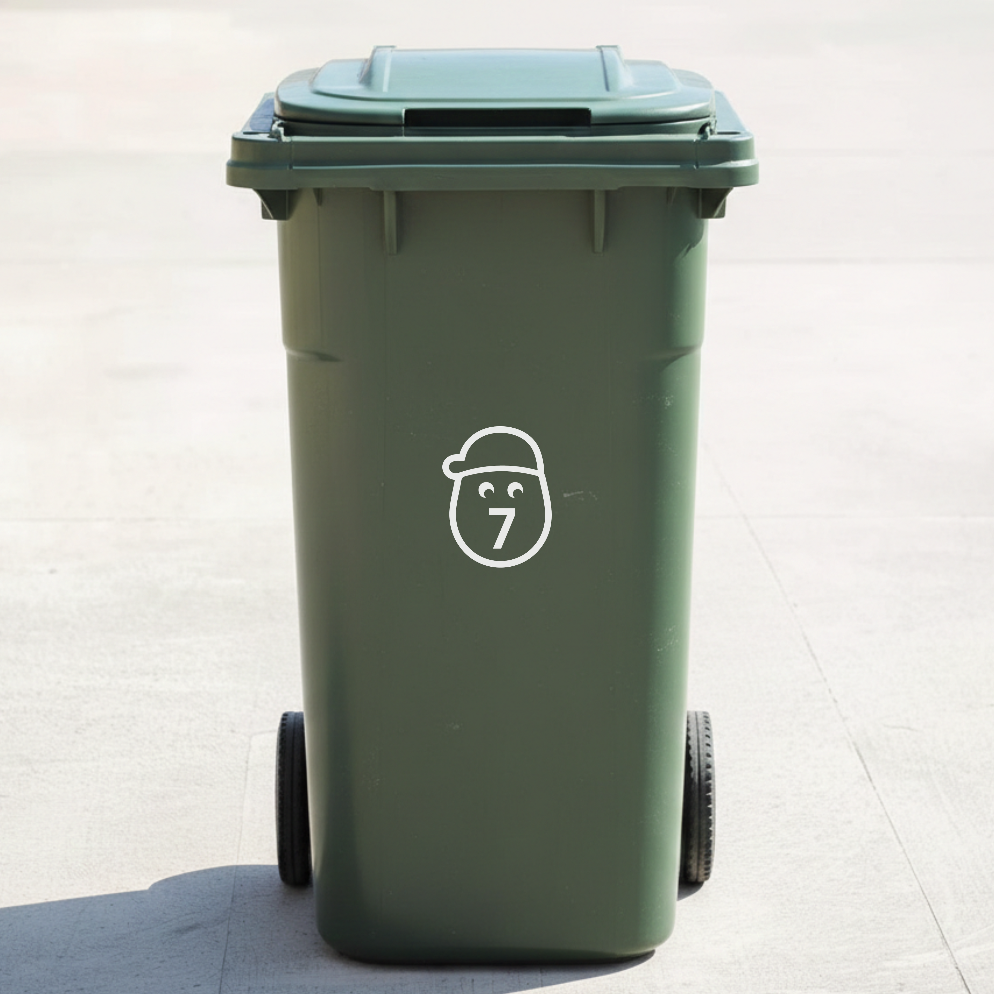 Small Potato Bin Decal Sticker with Personalised House Number