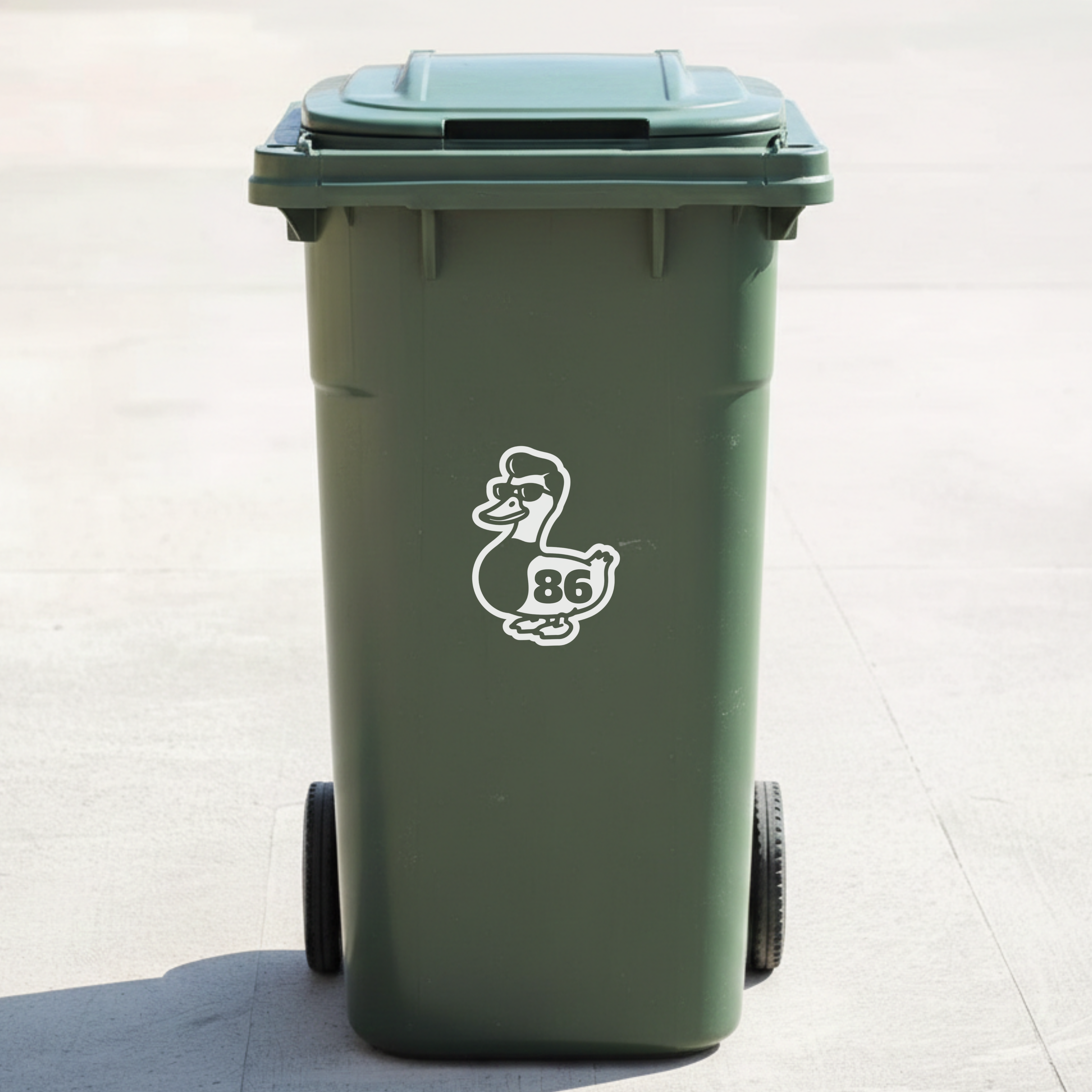 Duck Bin Decal Sticker with Personalised House Number