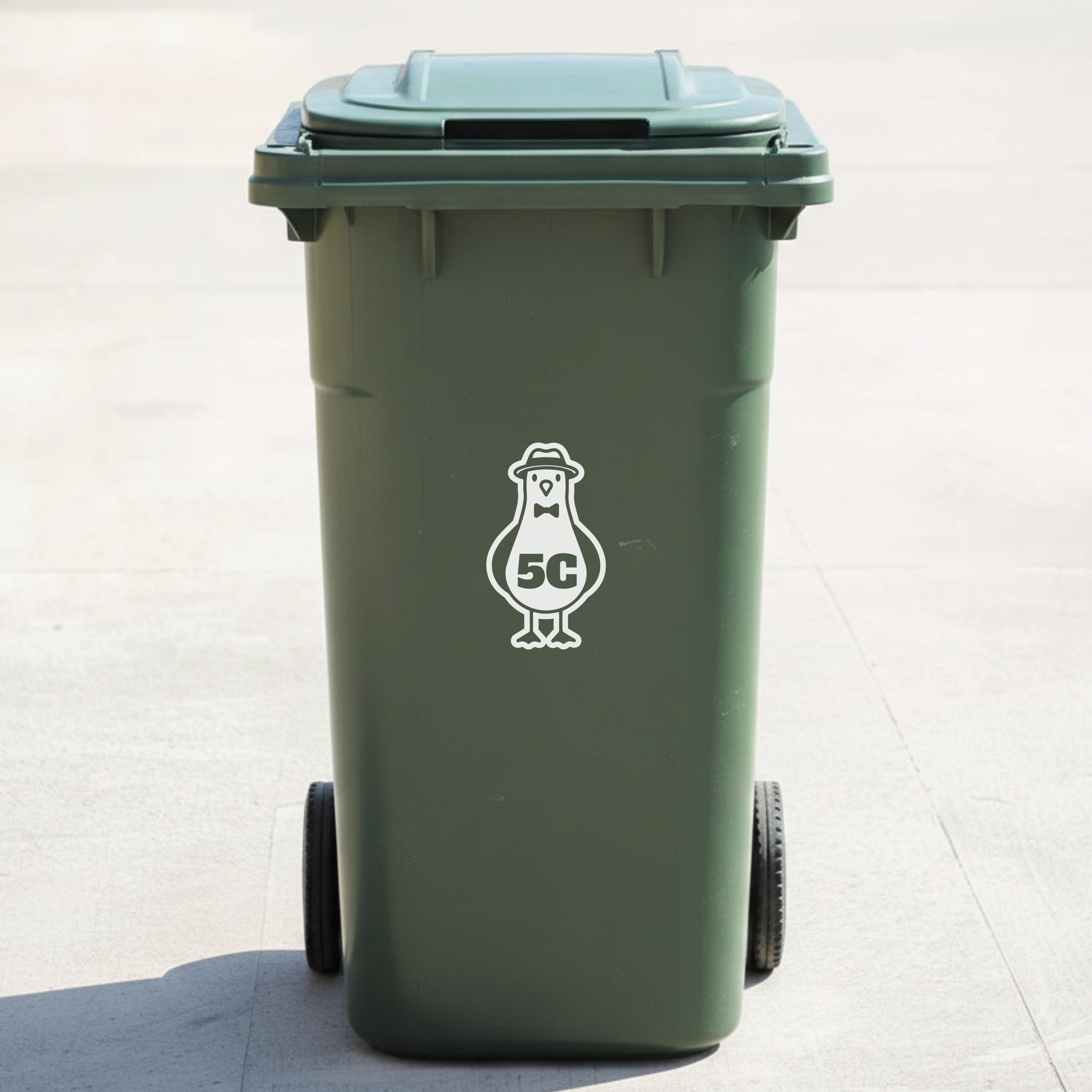 Seagull Bin Decal Sticker with Personalised House Number