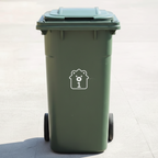 House-Shaped Bear Bin Decal Sticker with Personalised House Number