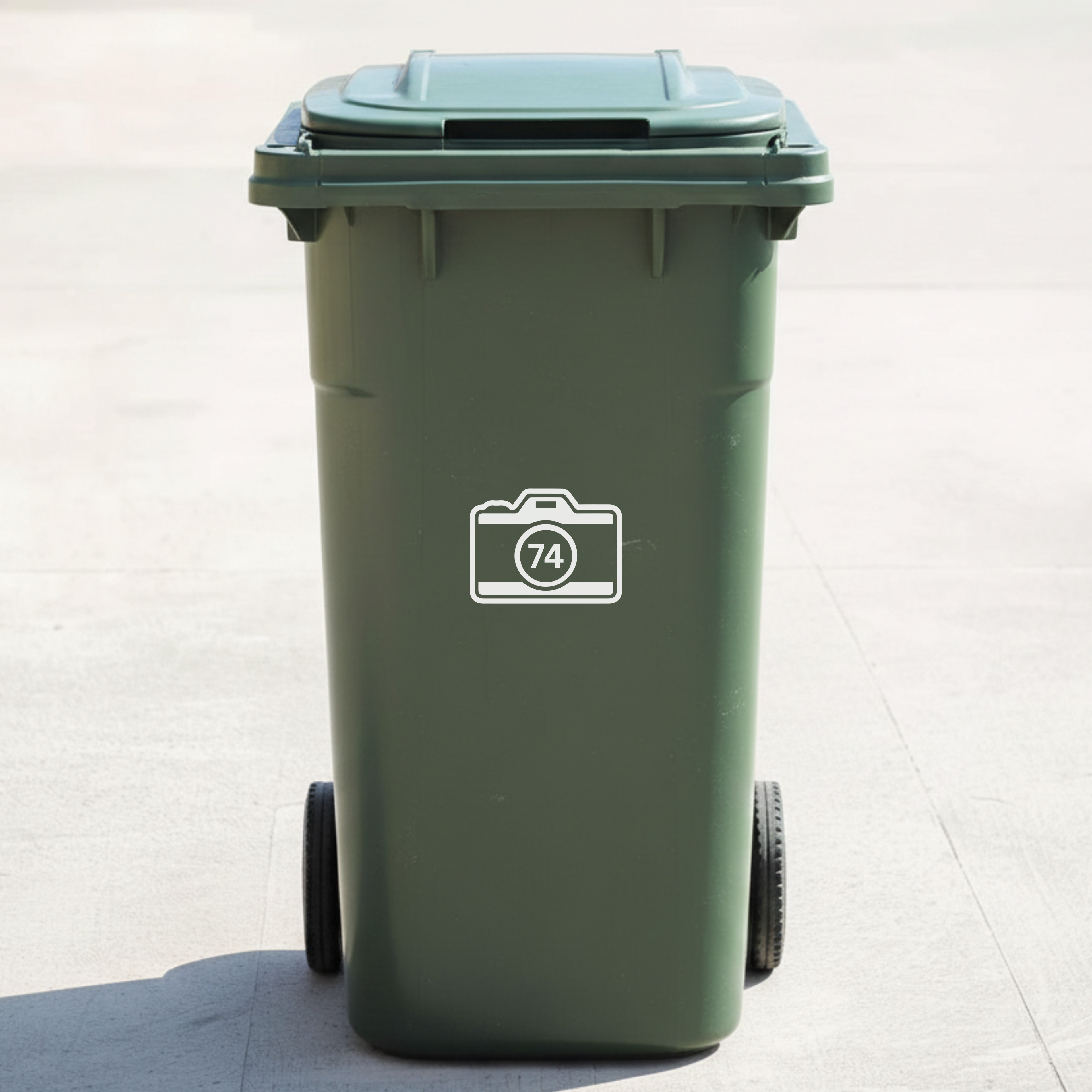 Camera Bin Decal Sticker with Personalised House Number