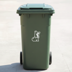 Sitting Dog Bin Decal Sticker with Personalised House Number