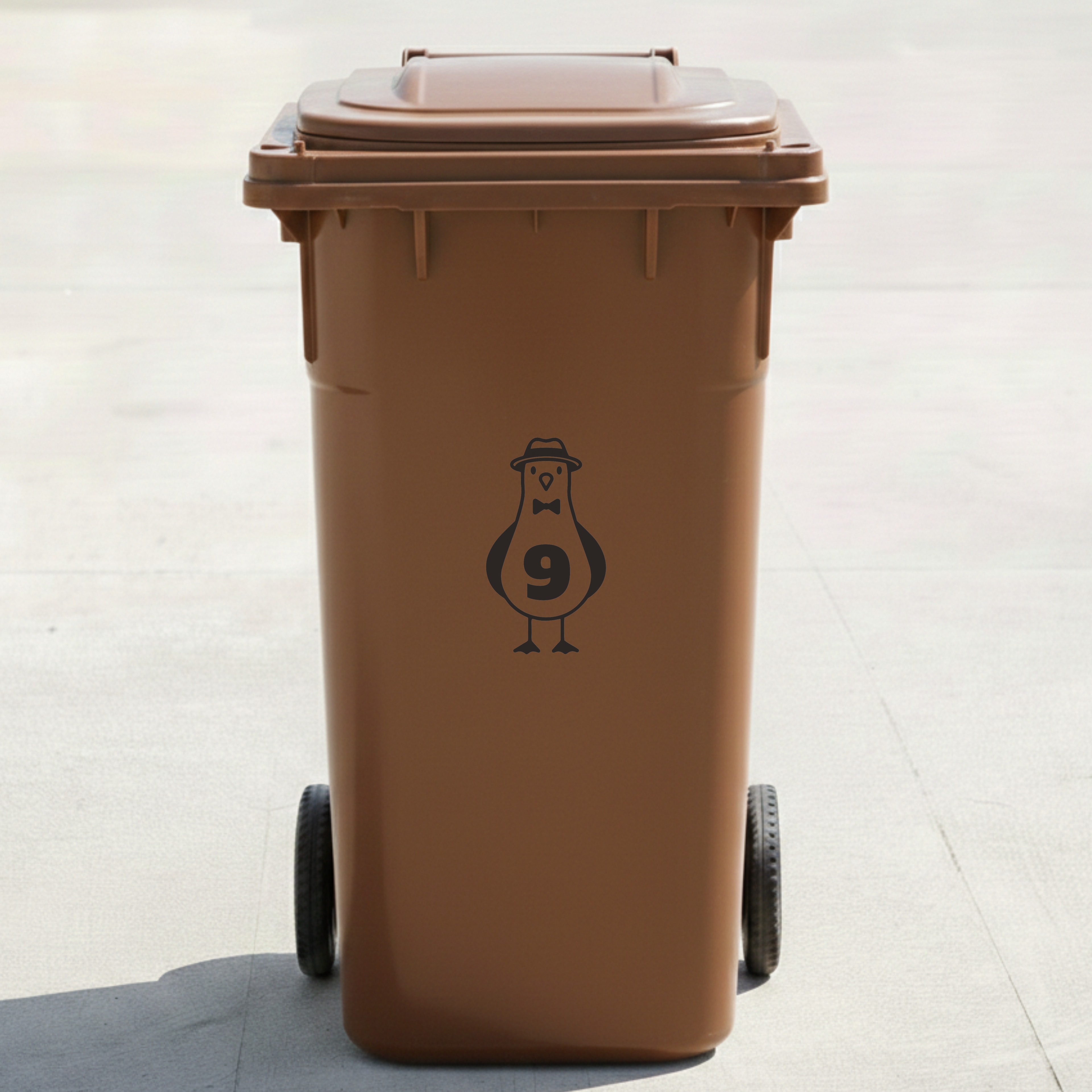 Seagull Bin Decal Sticker with Personalised House Number