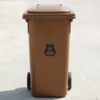 Angry Bear Bin Decal Sticker with Personalised House Number