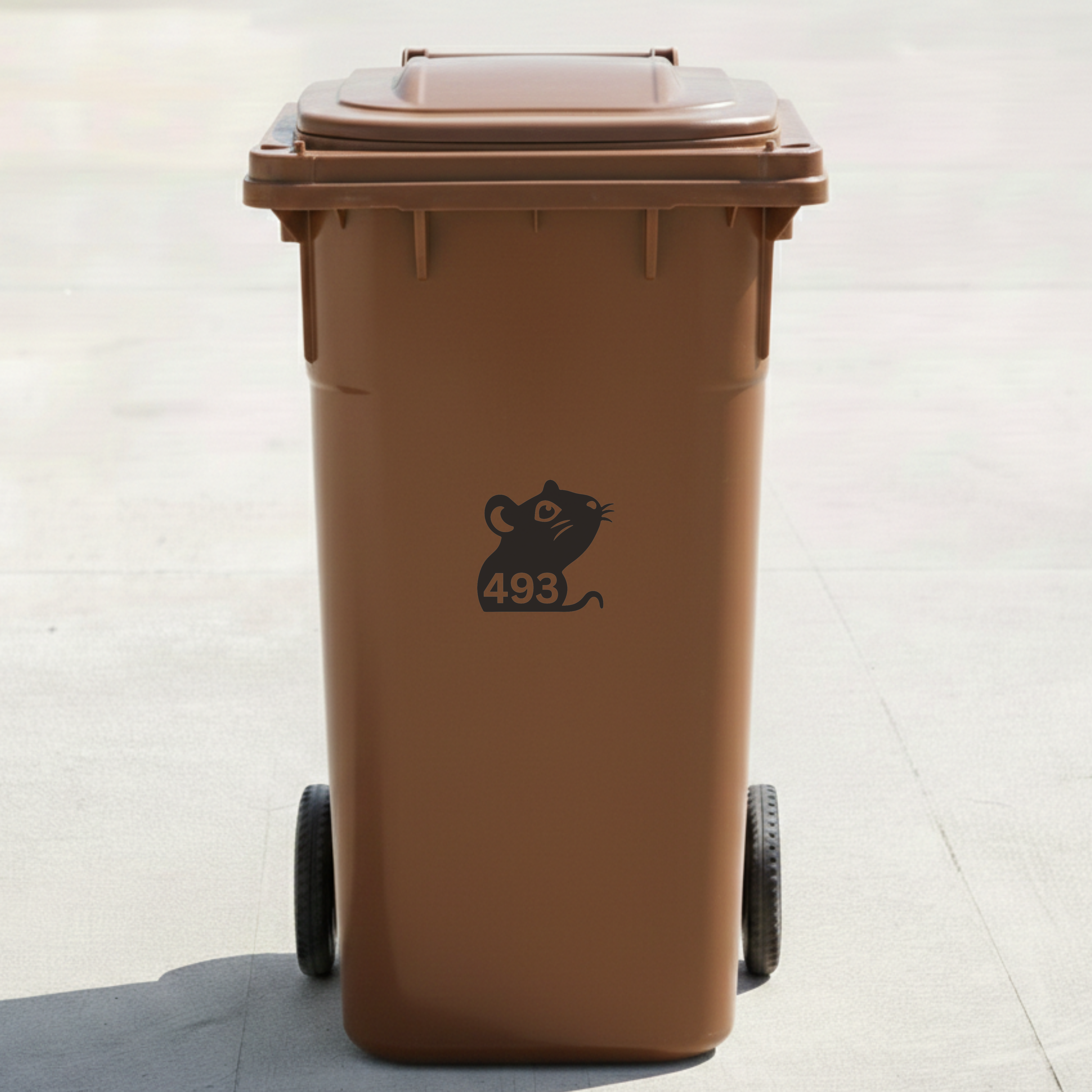 Mouse Bin Decal Sticker with Personalised House Number