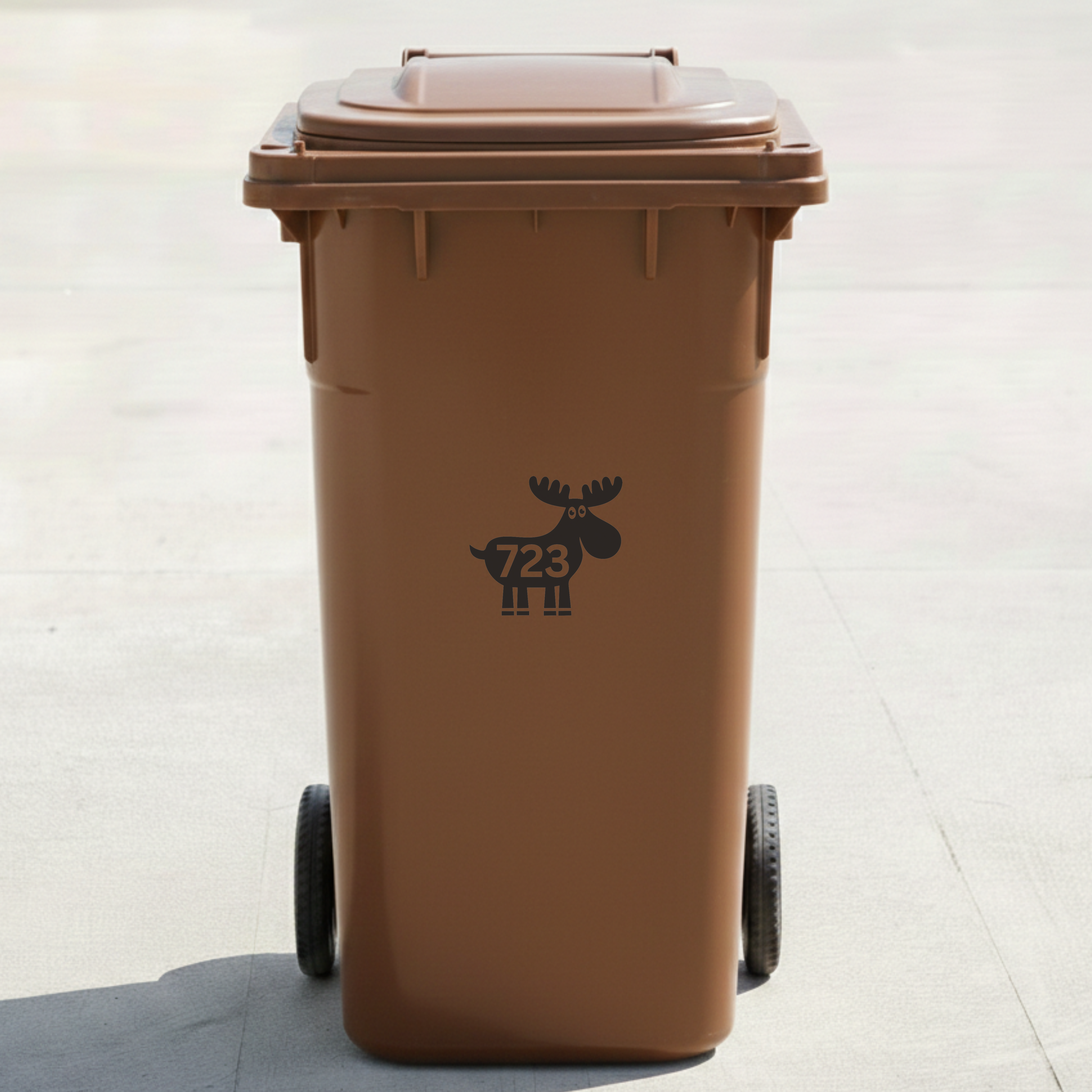 Moose Bin Decal Sticker with Personalised House Number