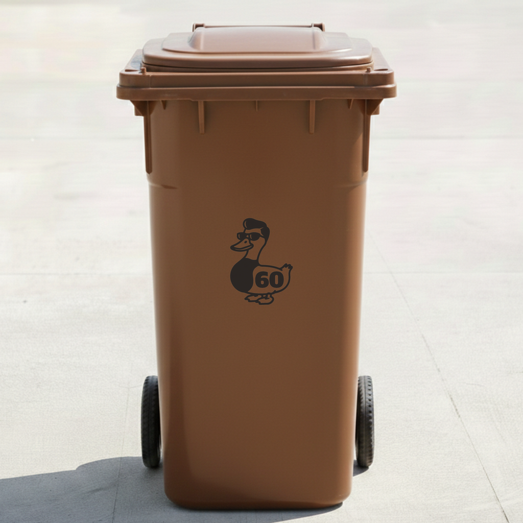 Duck Bin Decal Sticker with Personalised House Number