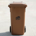 Elephant Bin Decal Sticker with Personalised House Number