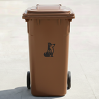 Sitting Dog Bin Decal Sticker with Personalised House Number