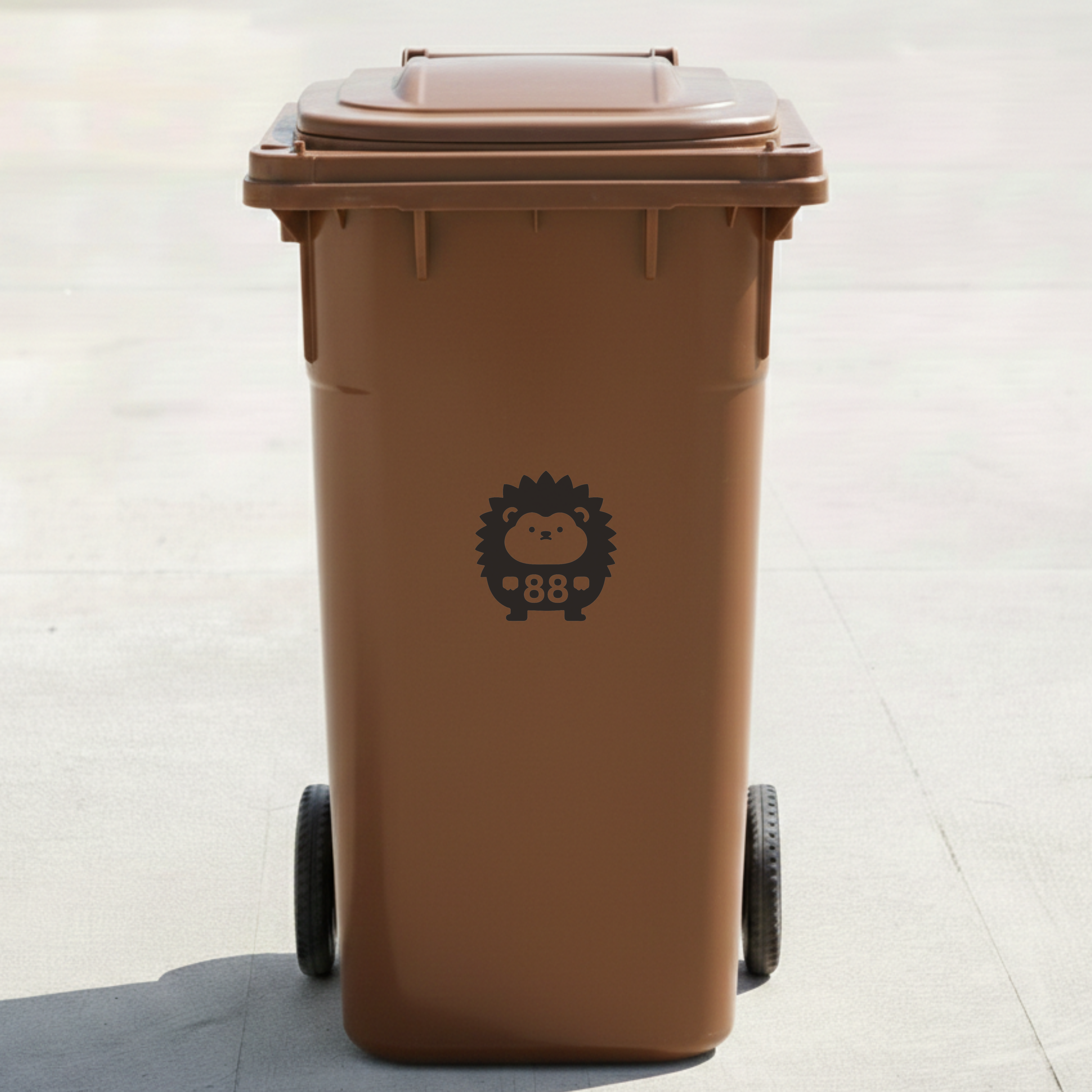 Hedgehog Bin Decal Sticker with Personalised House Number