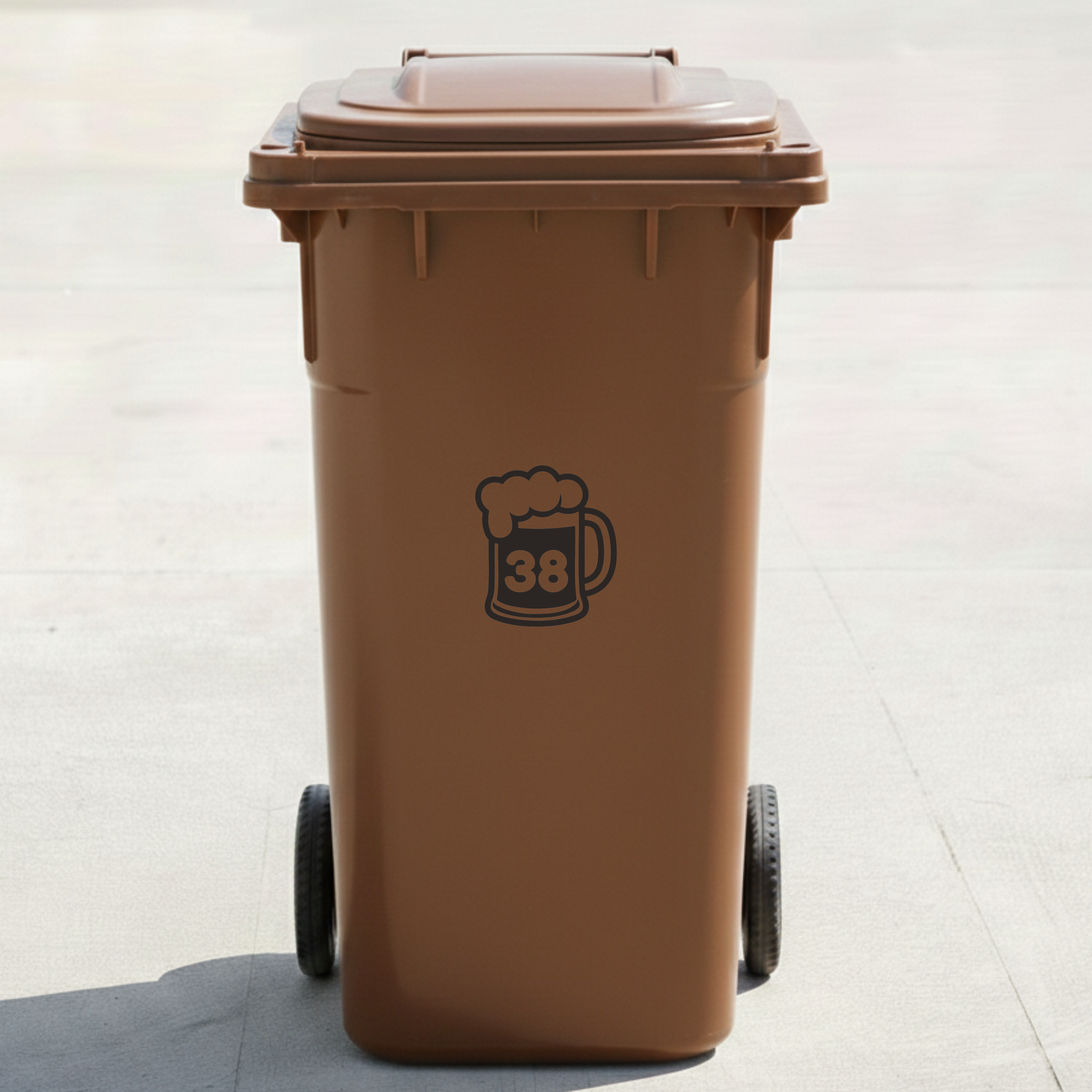 Beer Mug Bin Decal Sticker with Personalised House Number