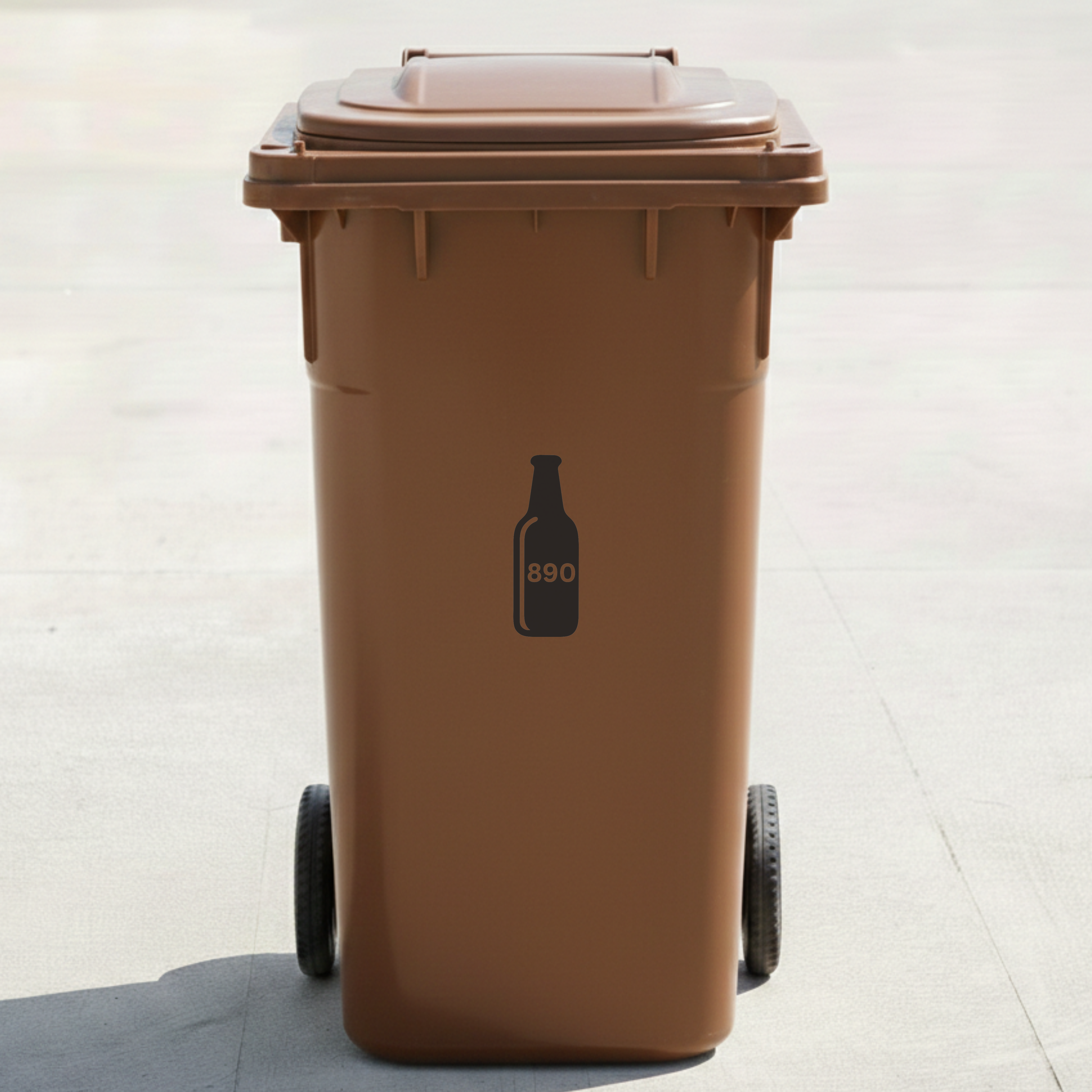 Beer Bottle Bin Decal Sticker with Personalised House Number