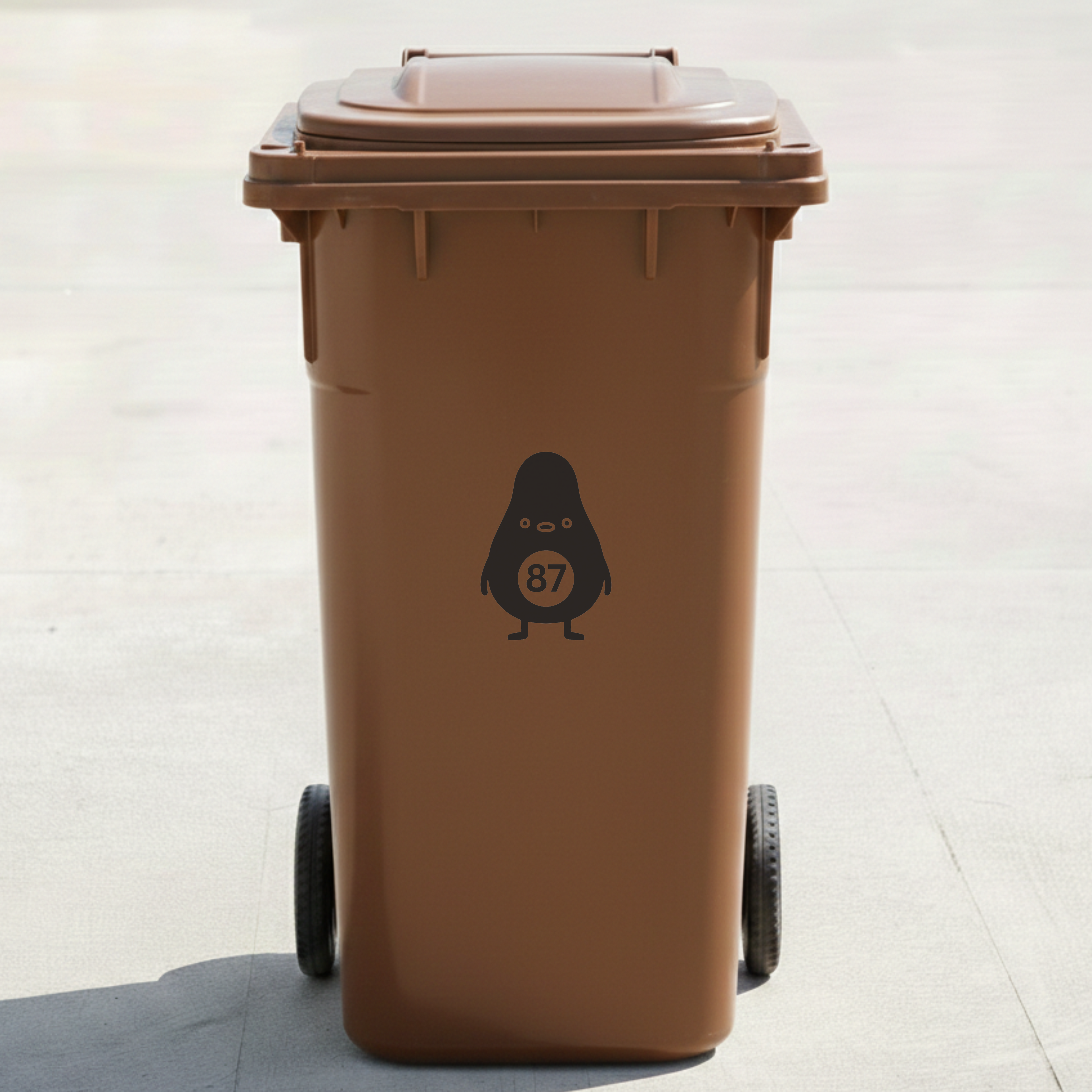 Avocado Bin Decal Sticker with Personalised House Number