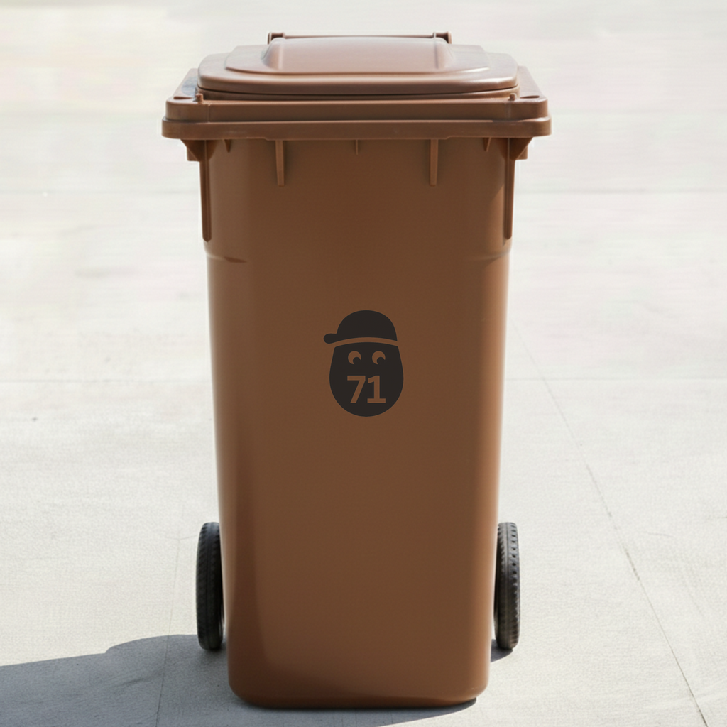 Small Potato Bin Decal Sticker with Personalised House Number