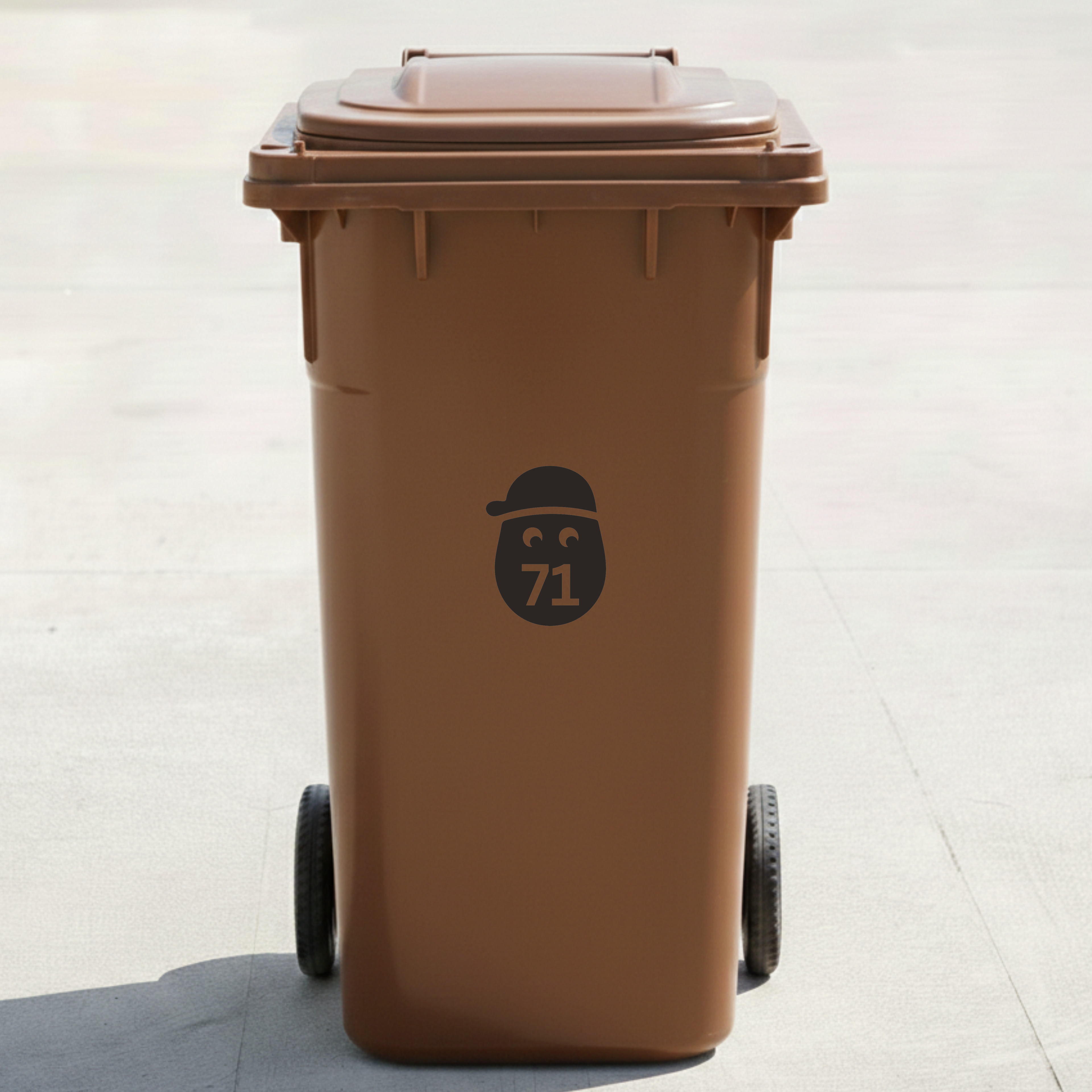 Small Potato Bin Decal Sticker with Personalised House Number