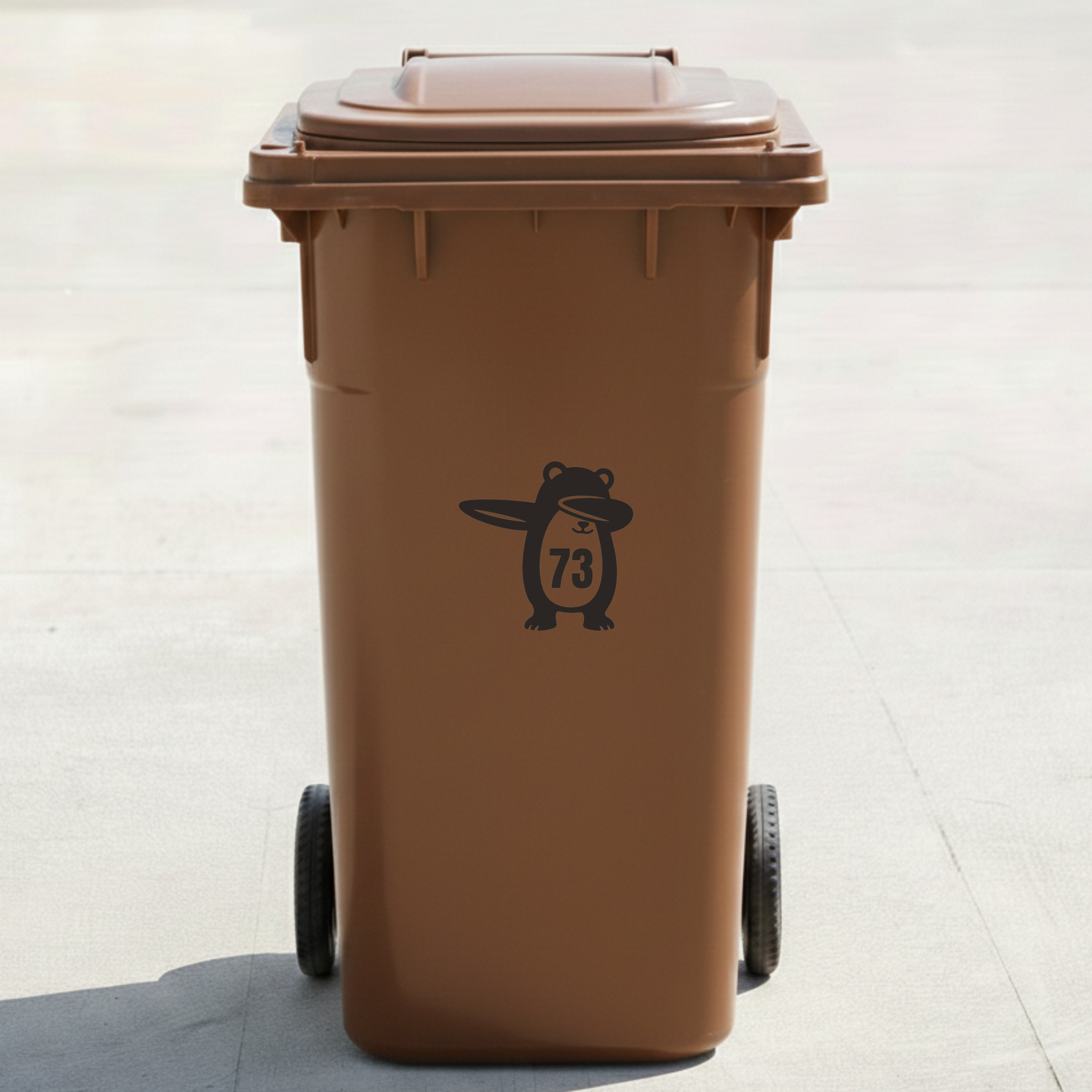 Bear Bin Decal Sticker with Personalised House Number