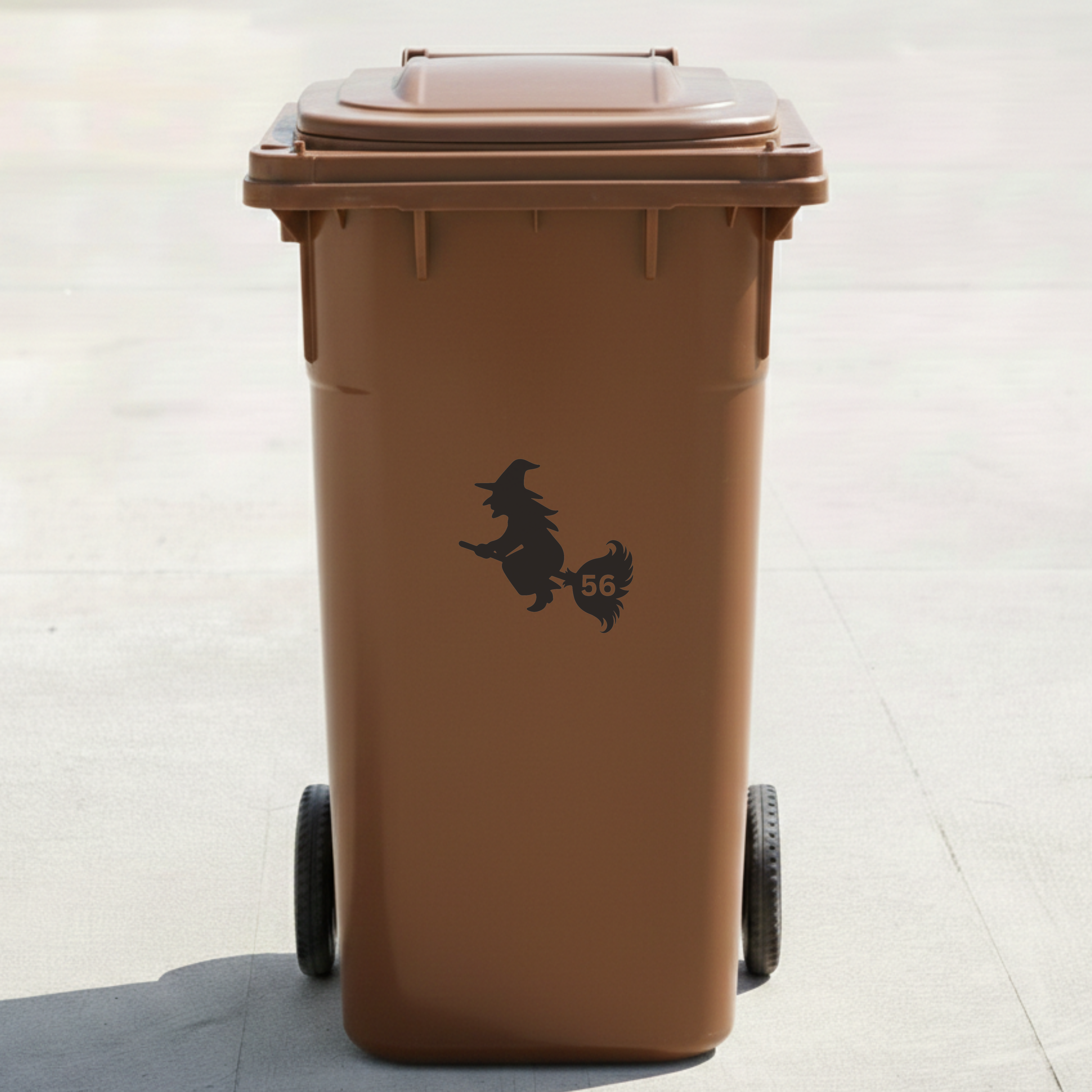 Witch Bin Decal Sticker with Personalised House Number
